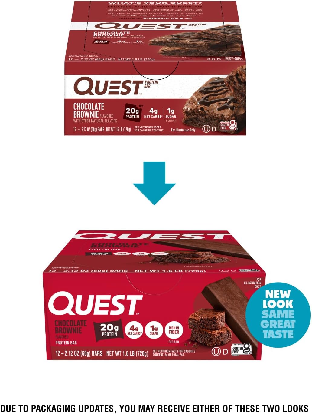 Quest Nutrition Chocolate Brownie Protein Bar, 20g Protein, 12 Count