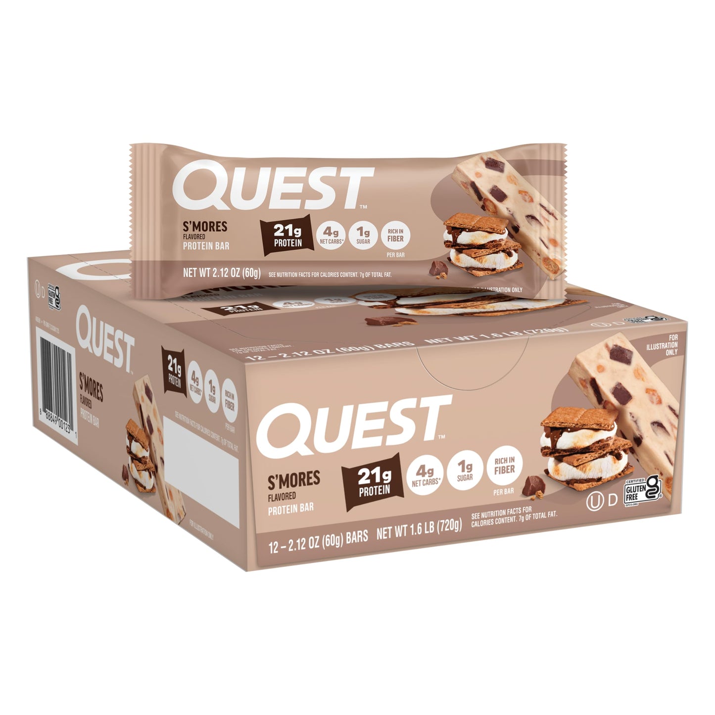 Quest Nutrition Apple Pie Protein Bar, 20g Protein, 13g Fiber, 12 Count
