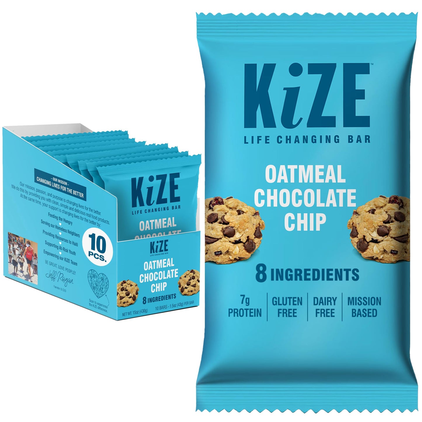 KiZE Energy Bars - Best Sellers Variety Pack - 30-Count -Gluten Free, Dairy Free Options, Non-GMO, and High Protein Meal Replacement Energy Bars, Clean and Simple Food Ingredients - 7-10g High Protein Snacks (30 Count)