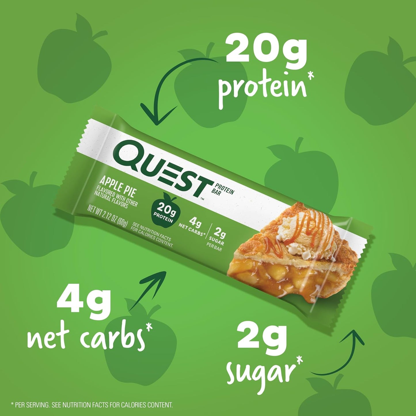 Quest Nutrition Apple Pie Protein Bar, 20g Protein, 13g Fiber, 12 Count