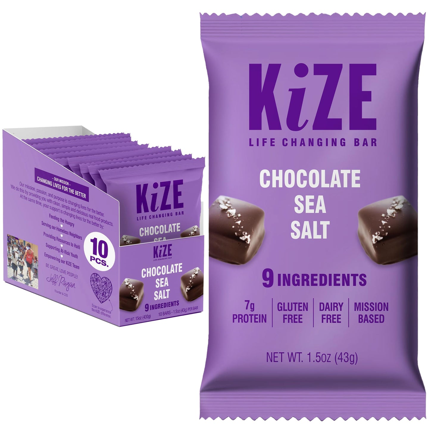 KiZE Energy Bars - Best Sellers Variety Pack - 30-Count -Gluten Free, Dairy Free Options, Non-GMO, and High Protein Meal Replacement Energy Bars, Clean and Simple Food Ingredients - 7-10g High Protein Snacks (30 Count)