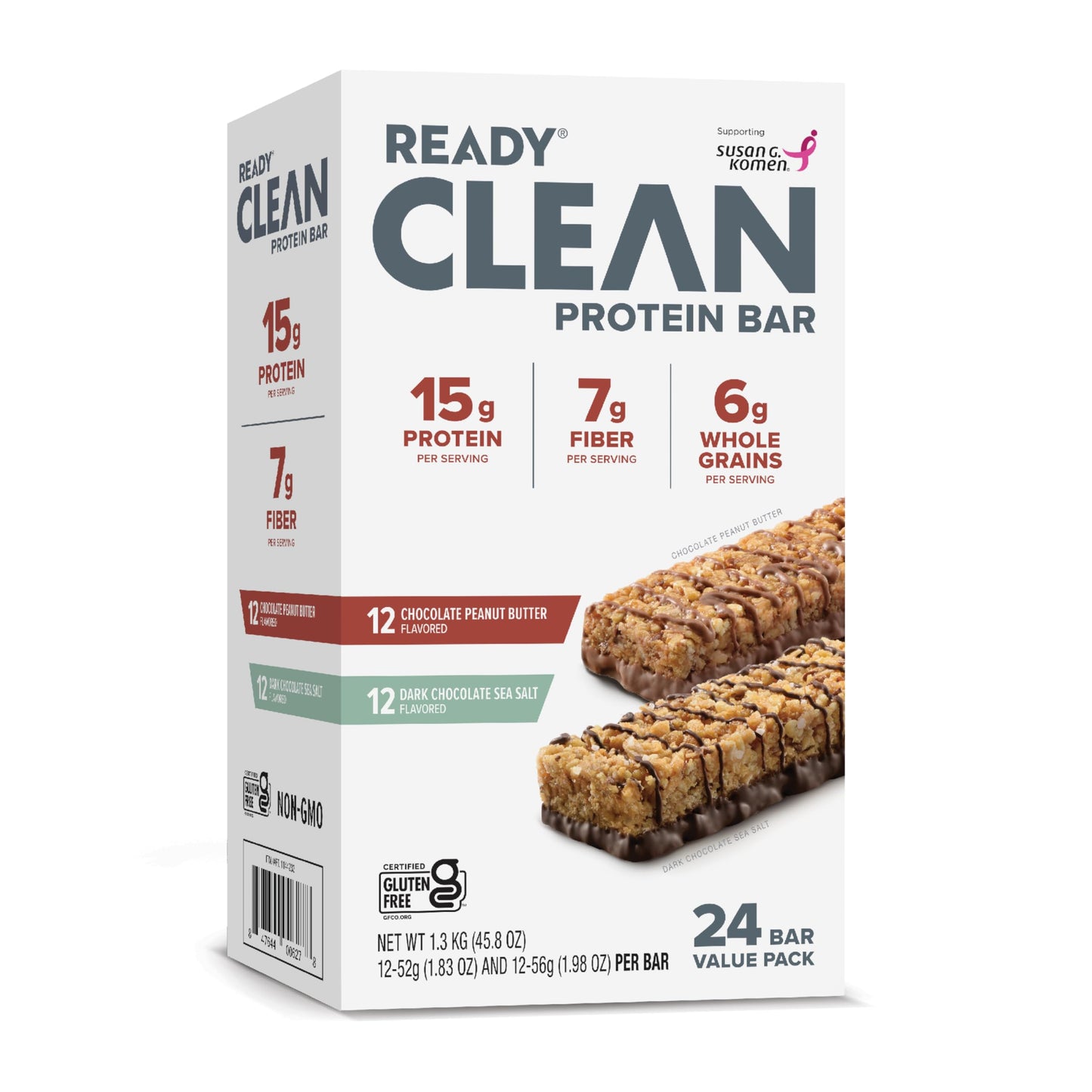 Ready Protein Bars Bundle, Chocolate Chip & Choc Peanut Butter, 24 Ct