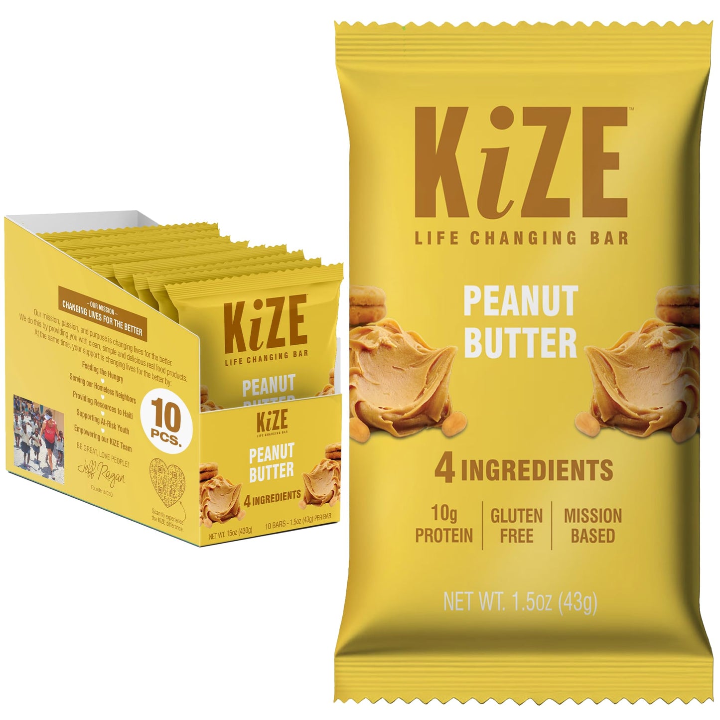 KiZE Energy Bars - Best Sellers Variety Pack - 30-Count -Gluten Free, Dairy Free Options, Non-GMO, and High Protein Meal Replacement Energy Bars, Clean and Simple Food Ingredients - 7-10g High Protein Snacks (30 Count)