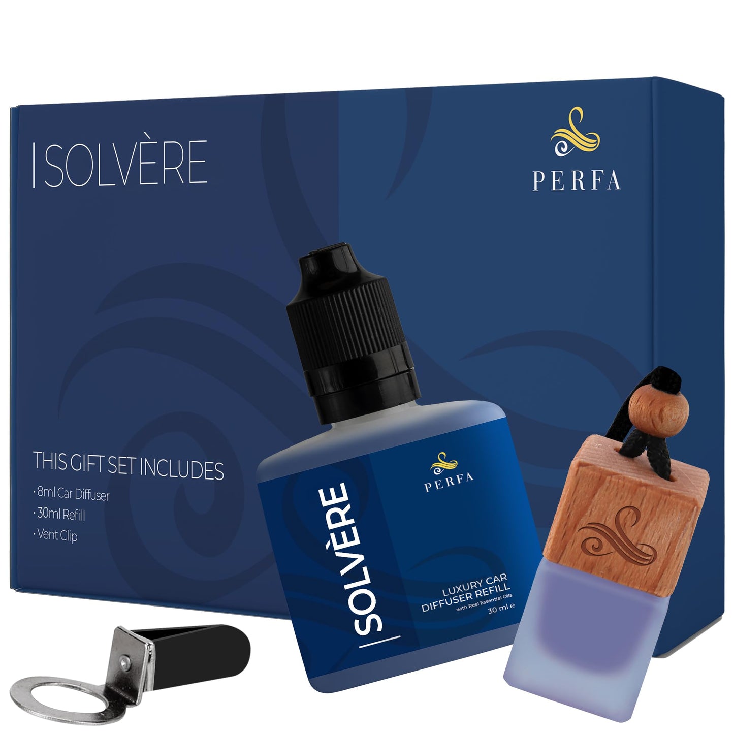 Solvère Car Air Freshener Refill (50ml) | Long Lasting Car Perfume with Solvère Fragrance | Strong Automotive Air Freshener by Perfa
