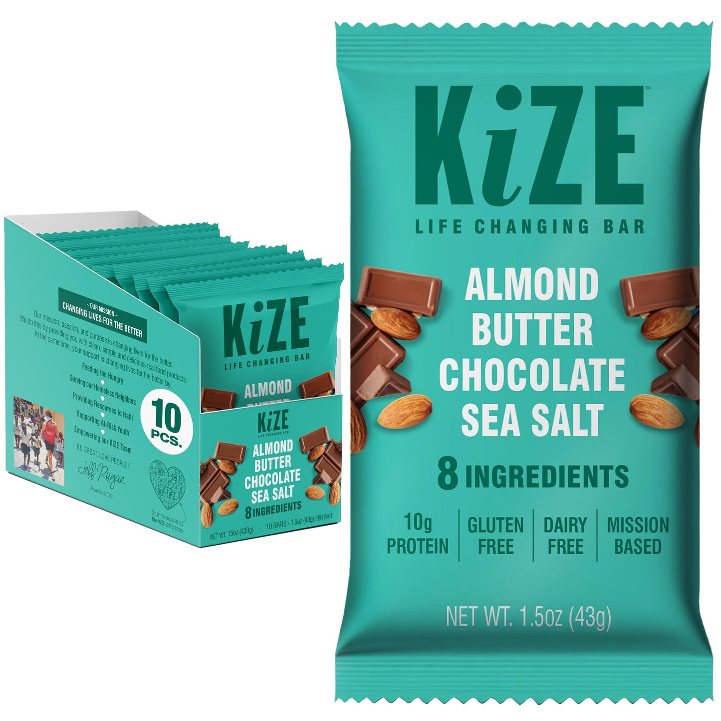 KiZE Energy Bars - Best Sellers Variety Pack - 30-Count -Gluten Free, Dairy Free Options, Non-GMO, and High Protein Meal Replacement Energy Bars, Clean and Simple Food Ingredients - 7-10g High Protein Snacks (30 Count)