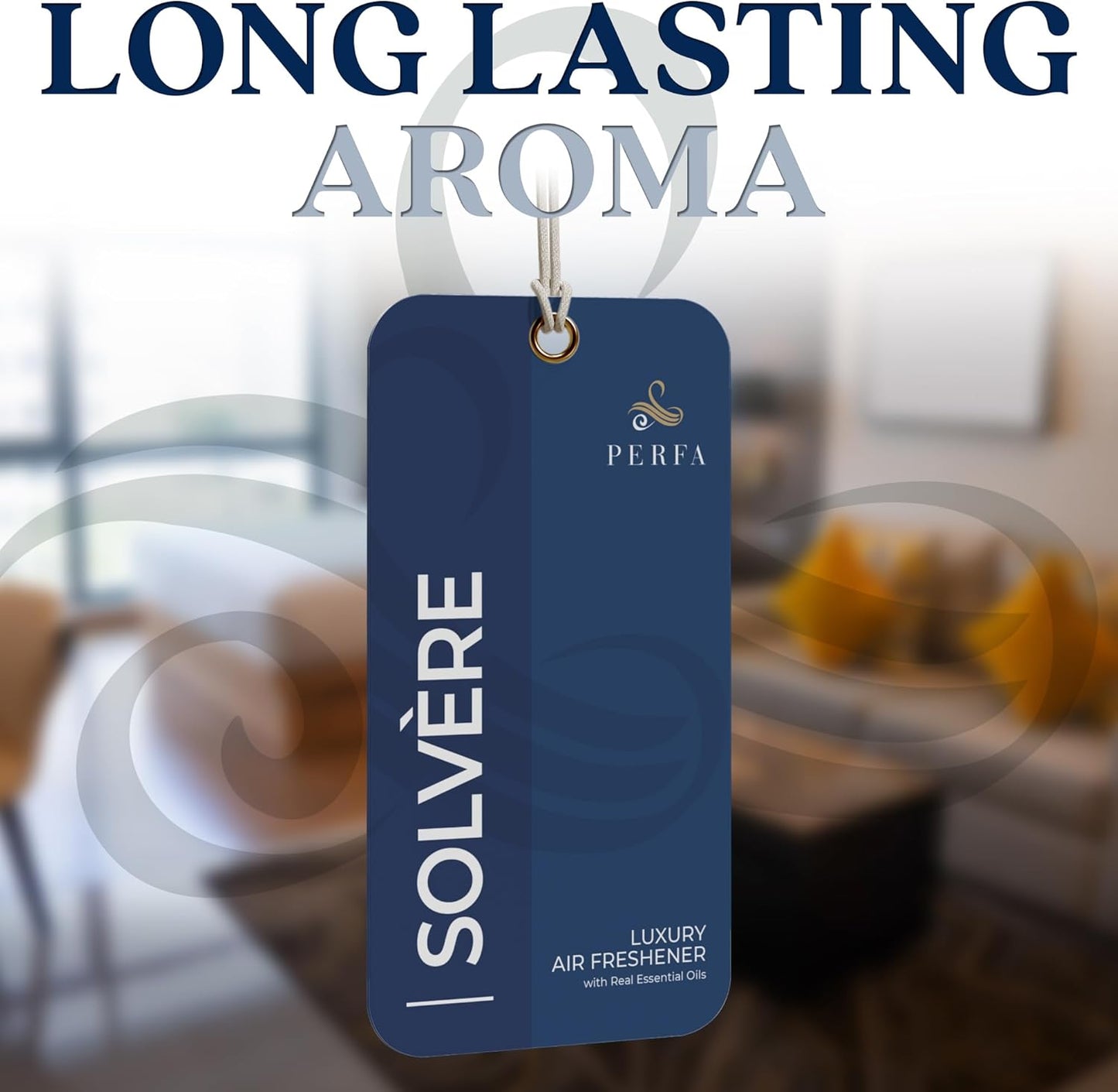 9PCS Solvère Disposable Air Fresheners for Men | Long Lasting Car Air Freshener Fragrance | Lasts for 2 Weeks | Strong Car Perfume with Odour Eliminating Technology | Solvère by Perfa
