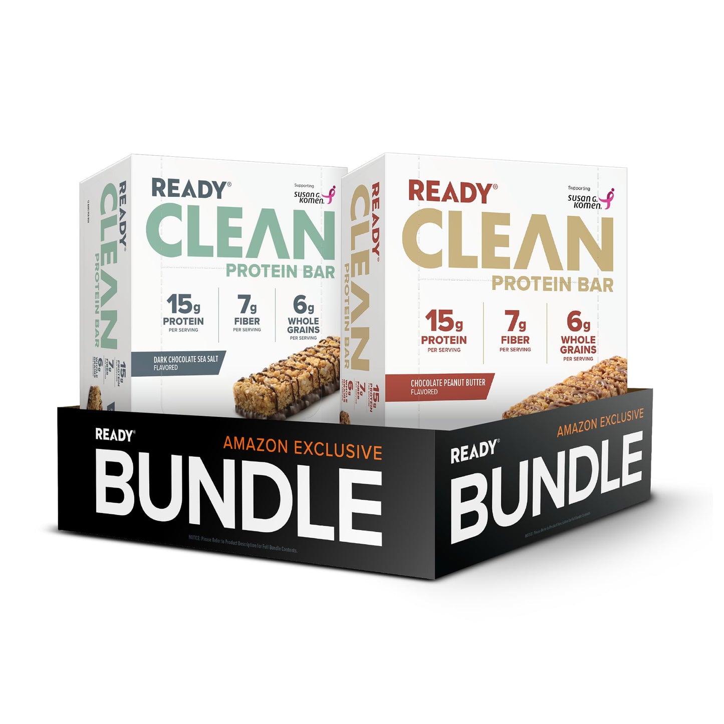 Ready Protein Bars Bundle, Chocolate Chip & Choc Peanut Butter, 24 Ct