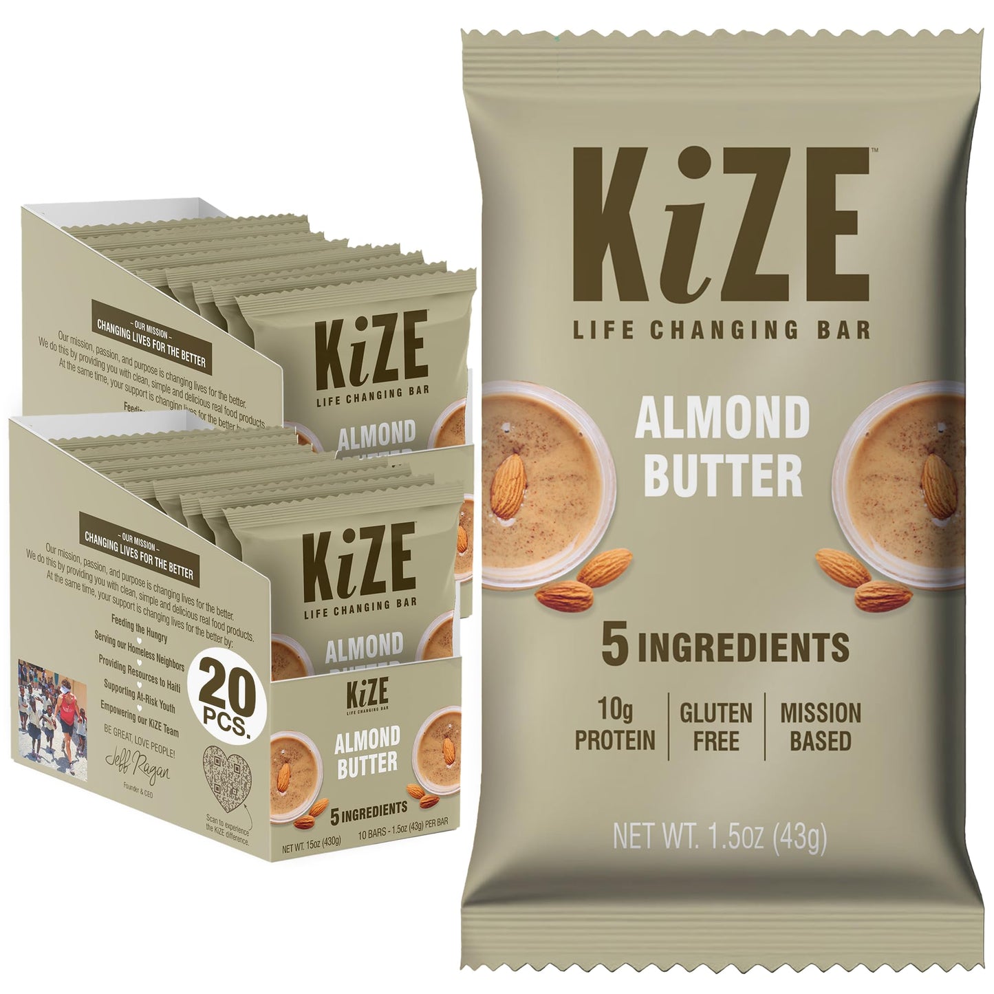 KiZE Energy Bars - Best Sellers Variety Pack - 30-Count -Gluten Free, Dairy Free Options, Non-GMO, and High Protein Meal Replacement Energy Bars, Clean and Simple Food Ingredients - 7-10g High Protein Snacks (30 Count)
