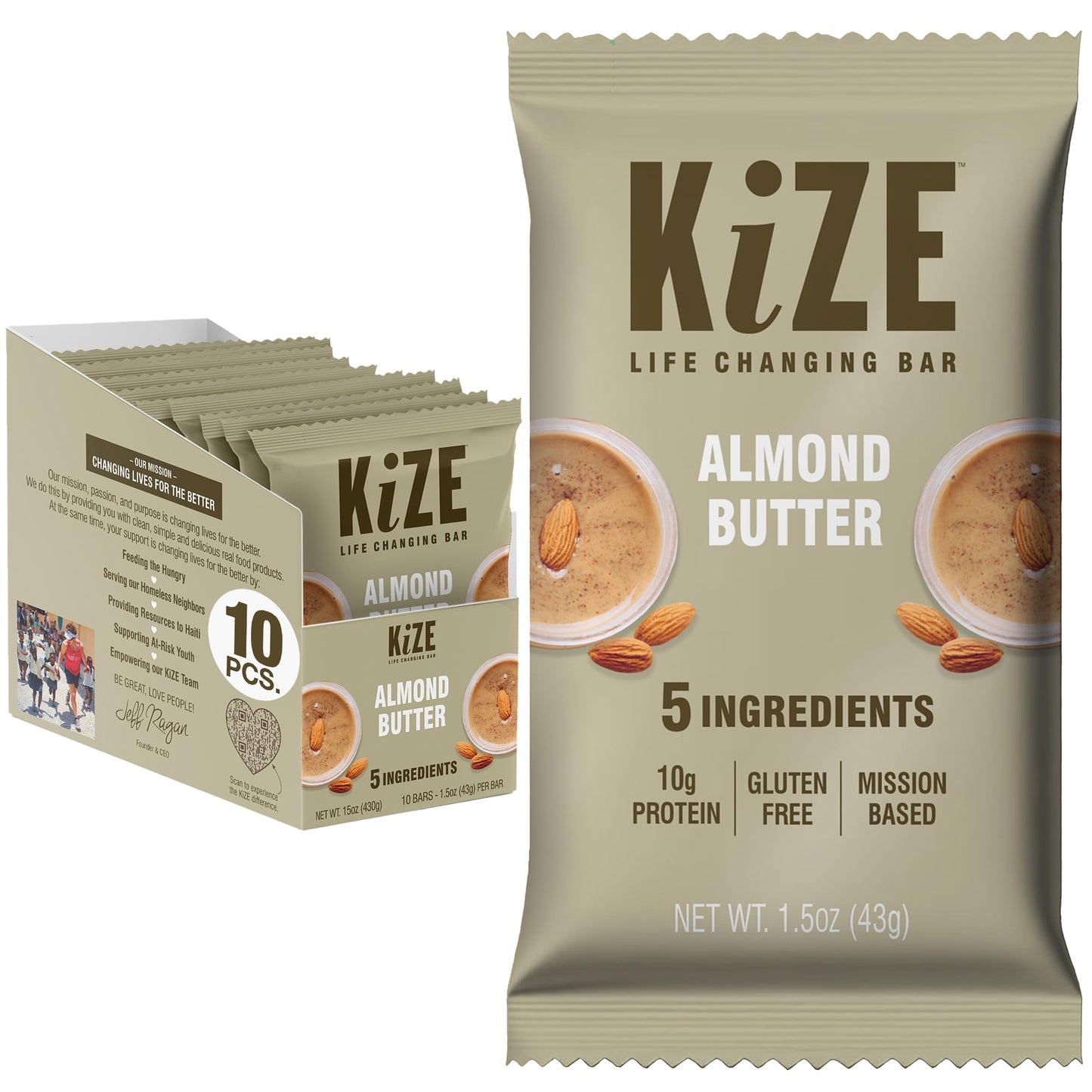 KiZE Energy Bars - Best Sellers Variety Pack - 30-Count -Gluten Free, Dairy Free Options, Non-GMO, and High Protein Meal Replacement Energy Bars, Clean and Simple Food Ingredients - 7-10g High Protein Snacks (30 Count)