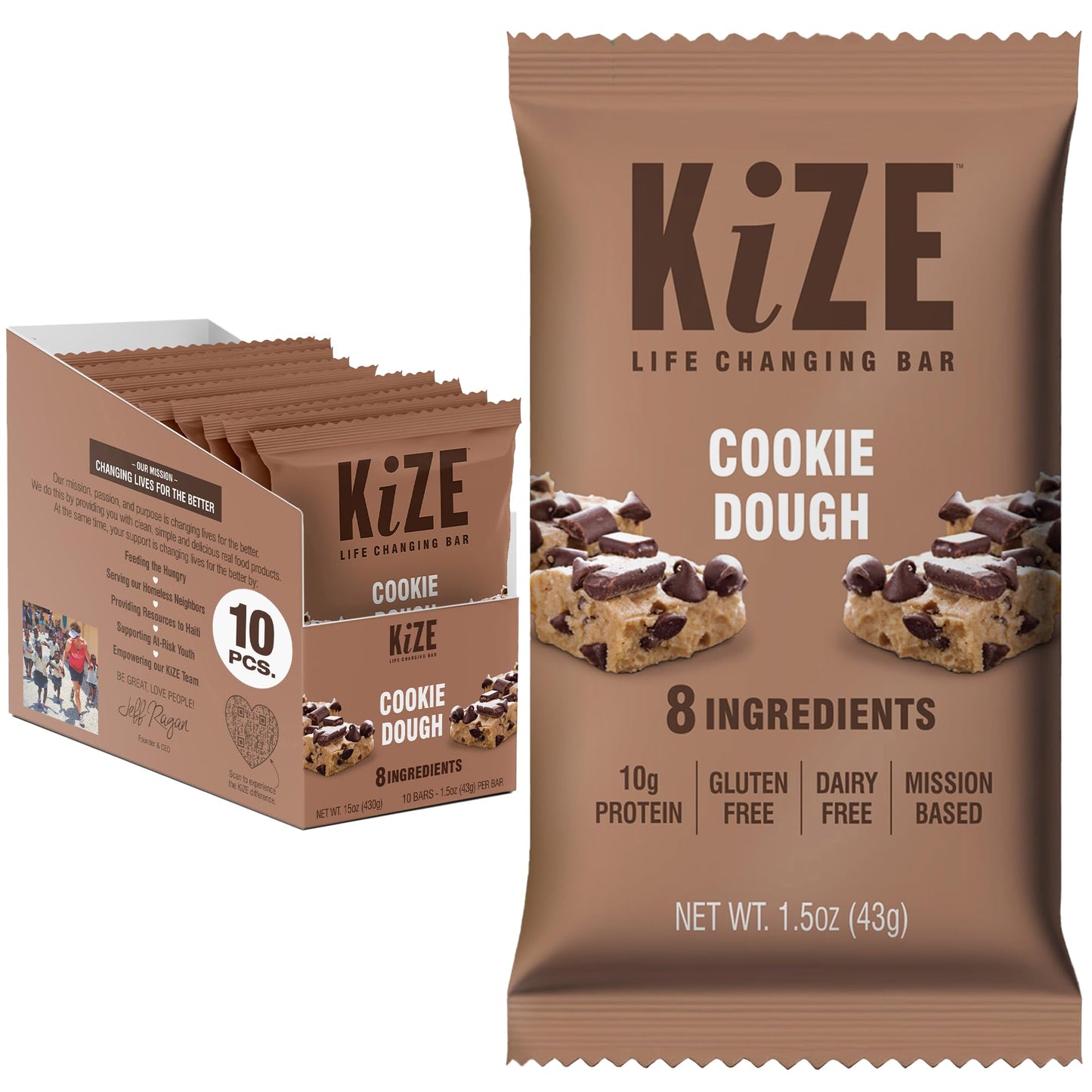 KiZE Energy Bars - Best Sellers Variety Pack - 30-Count -Gluten Free, Dairy Free Options, Non-GMO, and High Protein Meal Replacement Energy Bars, Clean and Simple Food Ingredients - 7-10g High Protein Snacks (30 Count)