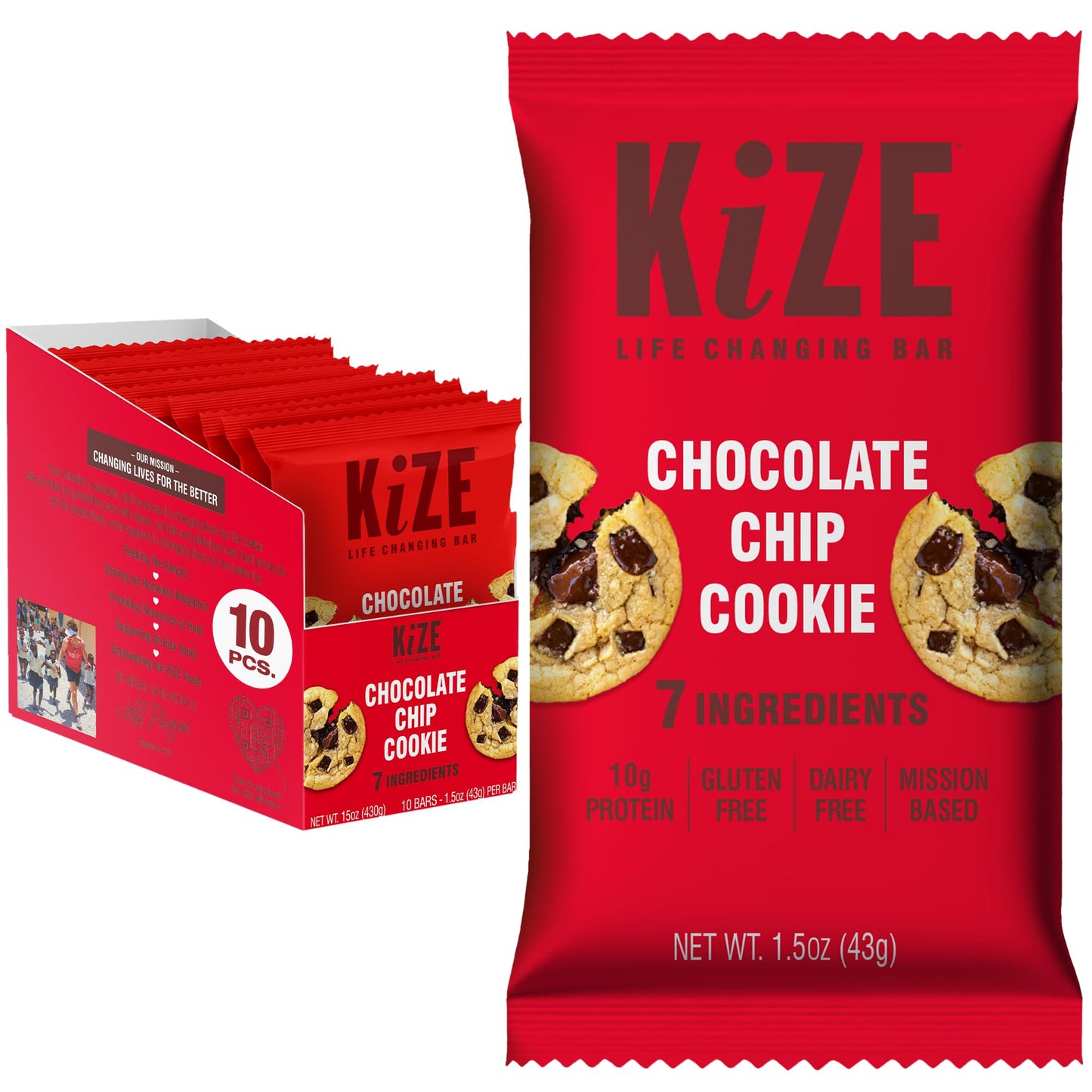 KiZE Energy Bars - Best Sellers Variety Pack - 30-Count -Gluten Free, Dairy Free Options, Non-GMO, and High Protein Meal Replacement Energy Bars, Clean and Simple Food Ingredients - 7-10g High Protein Snacks (30 Count)