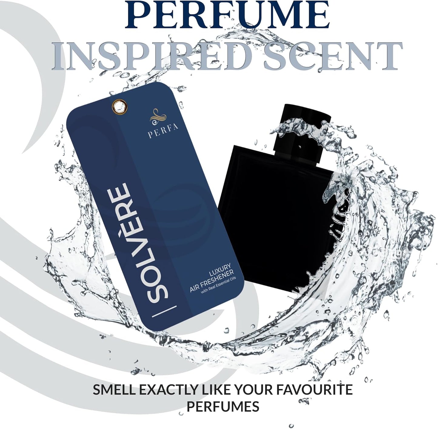 9PCS Solvère Disposable Air Fresheners for Men | Long Lasting Car Air Freshener Fragrance | Lasts for 2 Weeks | Strong Car Perfume with Odour Eliminating Technology | Solvère by Perfa