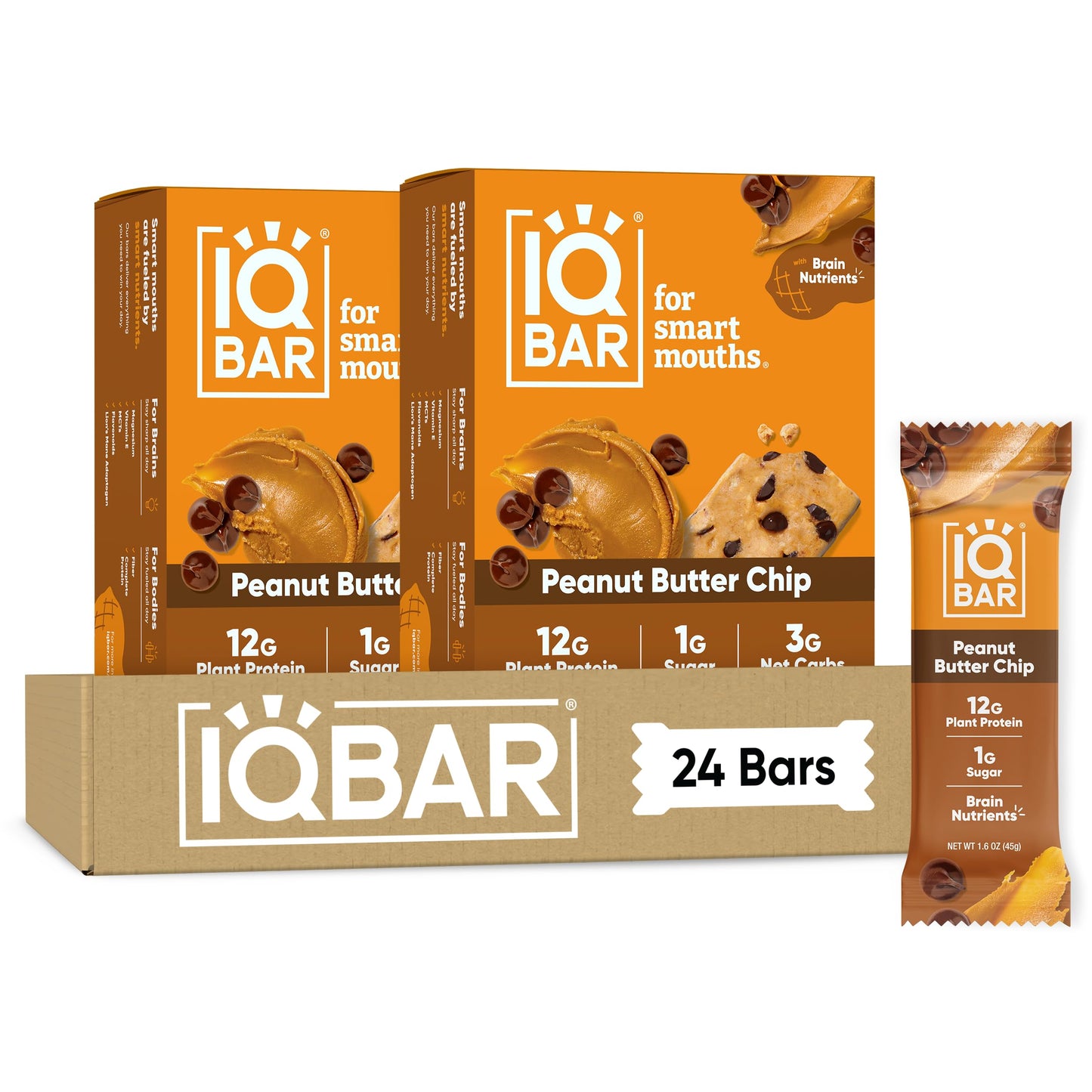 IQBAR Clean Protein Bars, Low Sugar Keto, Chocolate Variety Pack 12-Count