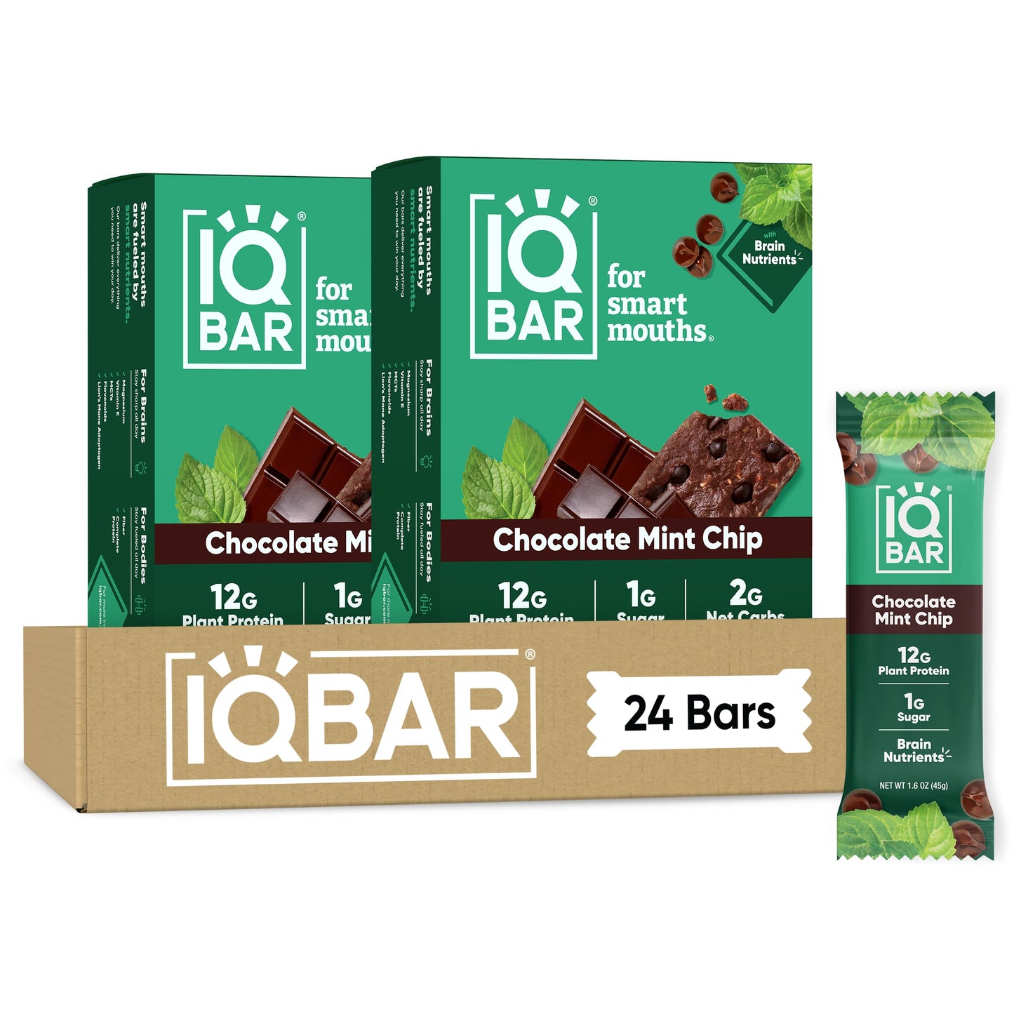 IQBAR Clean Protein Bars, Low Sugar Keto, Chocolate Variety Pack 12-Count