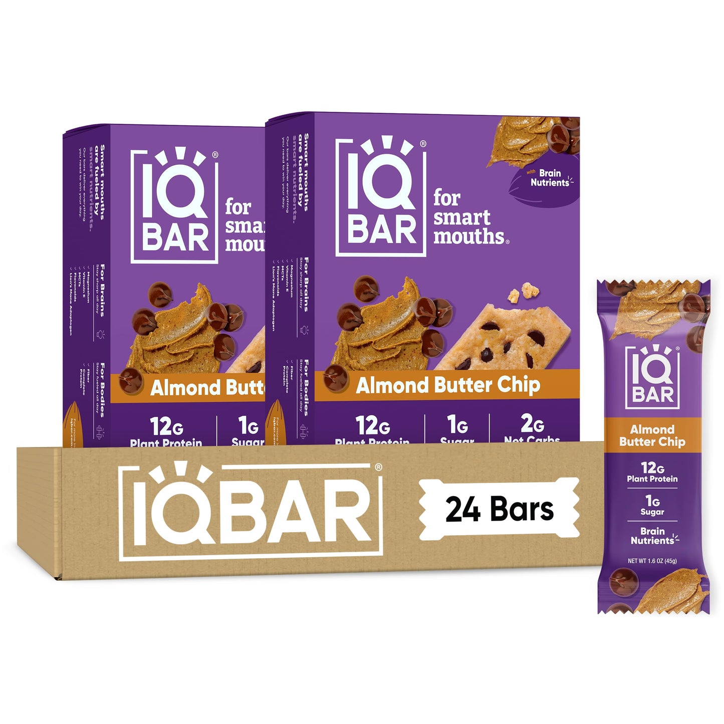 IQBAR Clean Protein Bars, Low Sugar Keto, Chocolate Variety Pack 12-Count
