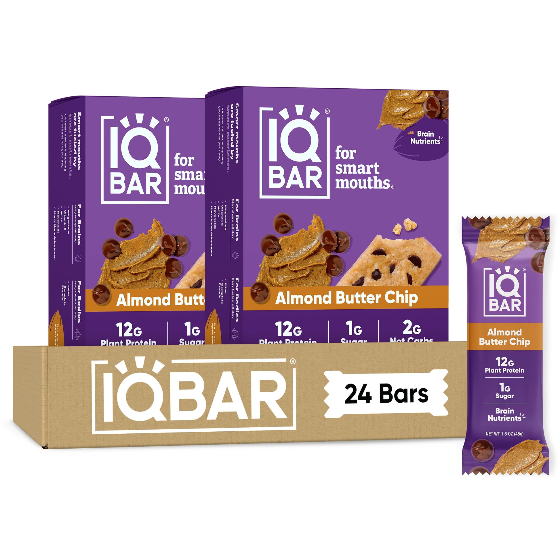 IQBAR Clean Protein Bars, Low Sugar Keto, Chocolate Variety Pack 12-Count