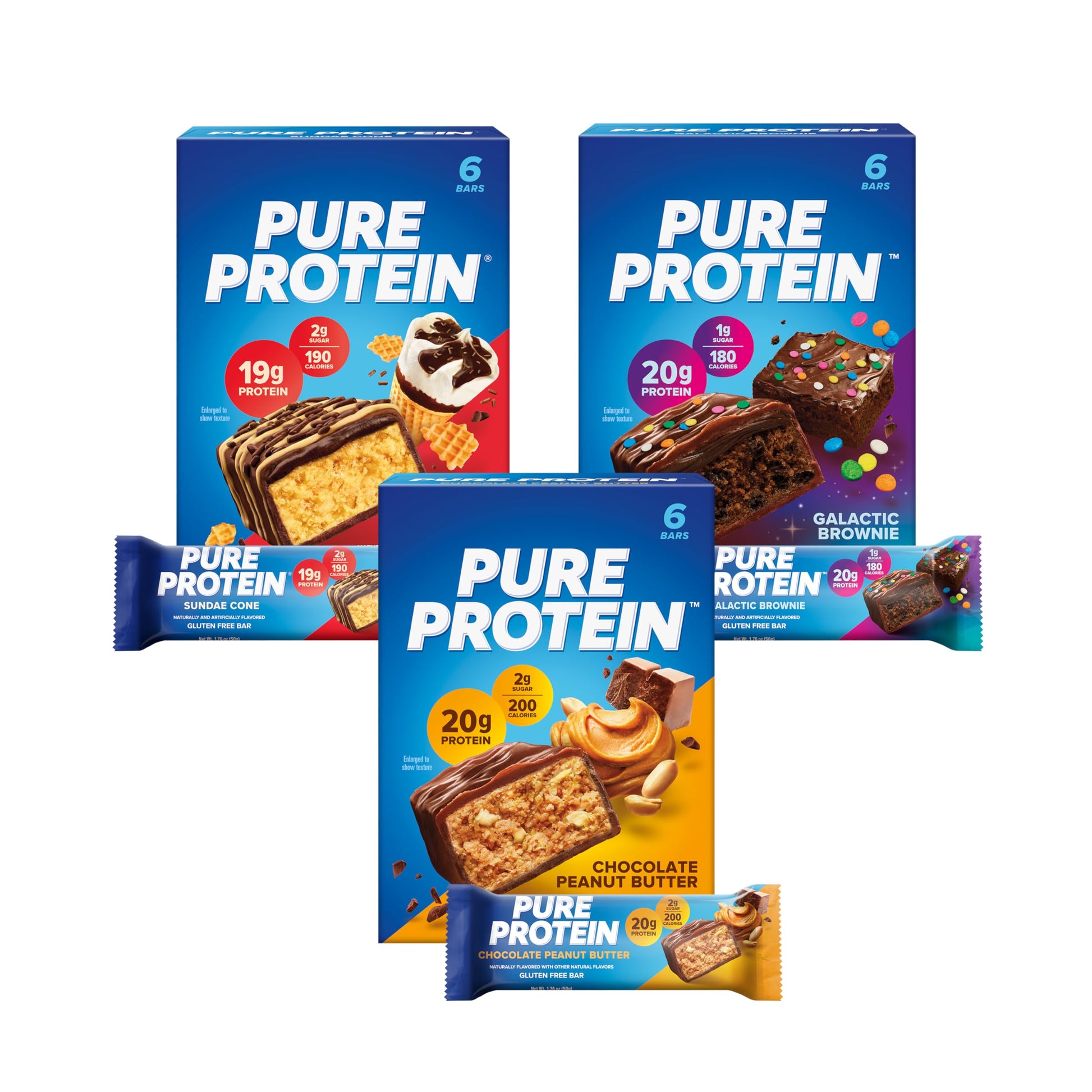 Pure Protein Variety Pack Protein Bars, 20g-21g Protein, Gluten Free, 18 Ct