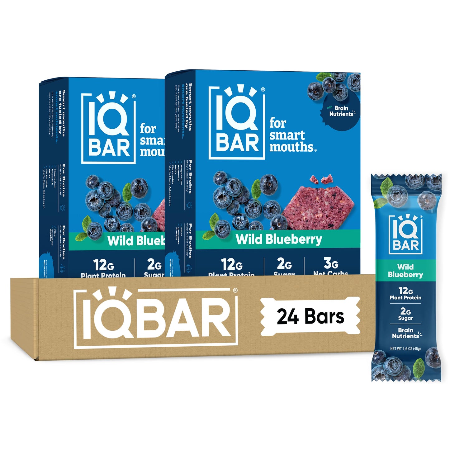 IQBAR Clean Protein Bars, Low Sugar Keto, Chocolate Variety Pack 12-Count