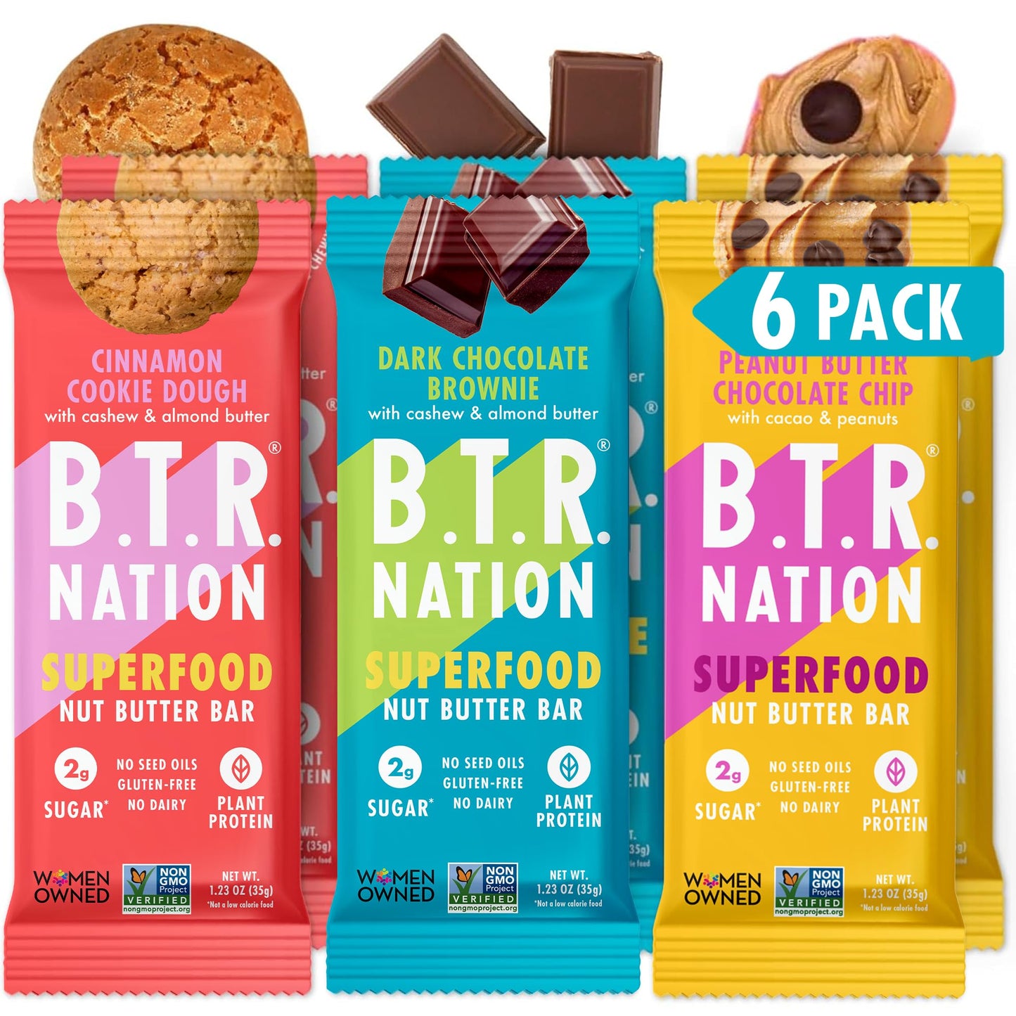 B.T.R Nation - Superfood Protein Bar Dark Chocolate - Vegan - 12 Bars