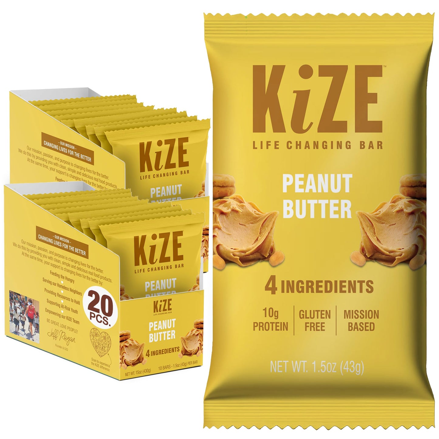 KiZE Energy Bars - Best Sellers Variety Pack - 30-Count -Gluten Free, Dairy Free Options, Non-GMO, and High Protein Meal Replacement Energy Bars, Clean and Simple Food Ingredients - 7-10g High Protein Snacks (30 Count)