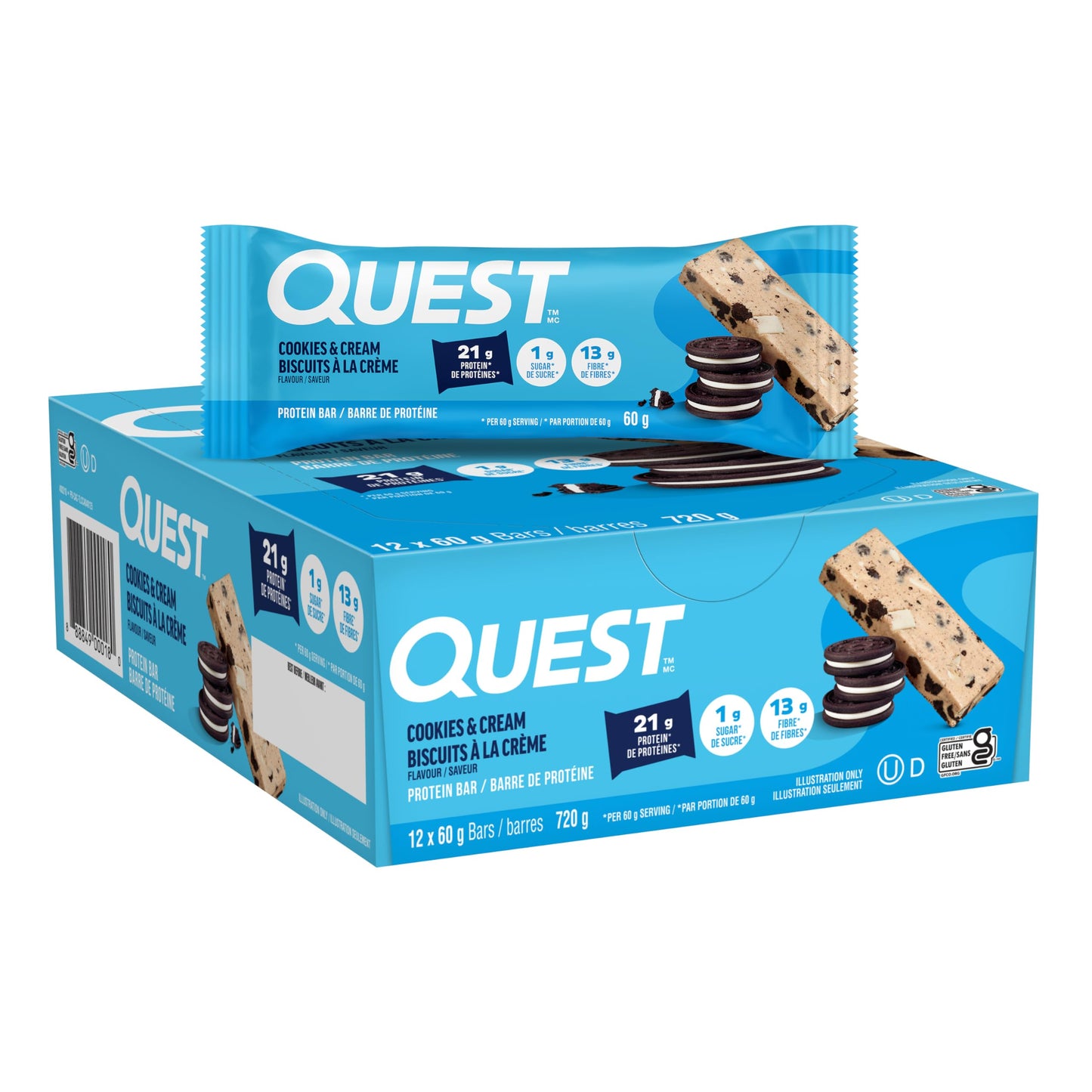 Quest Nutrition Chocolate Brownie Protein Bar, 20g Protein, 12 Count