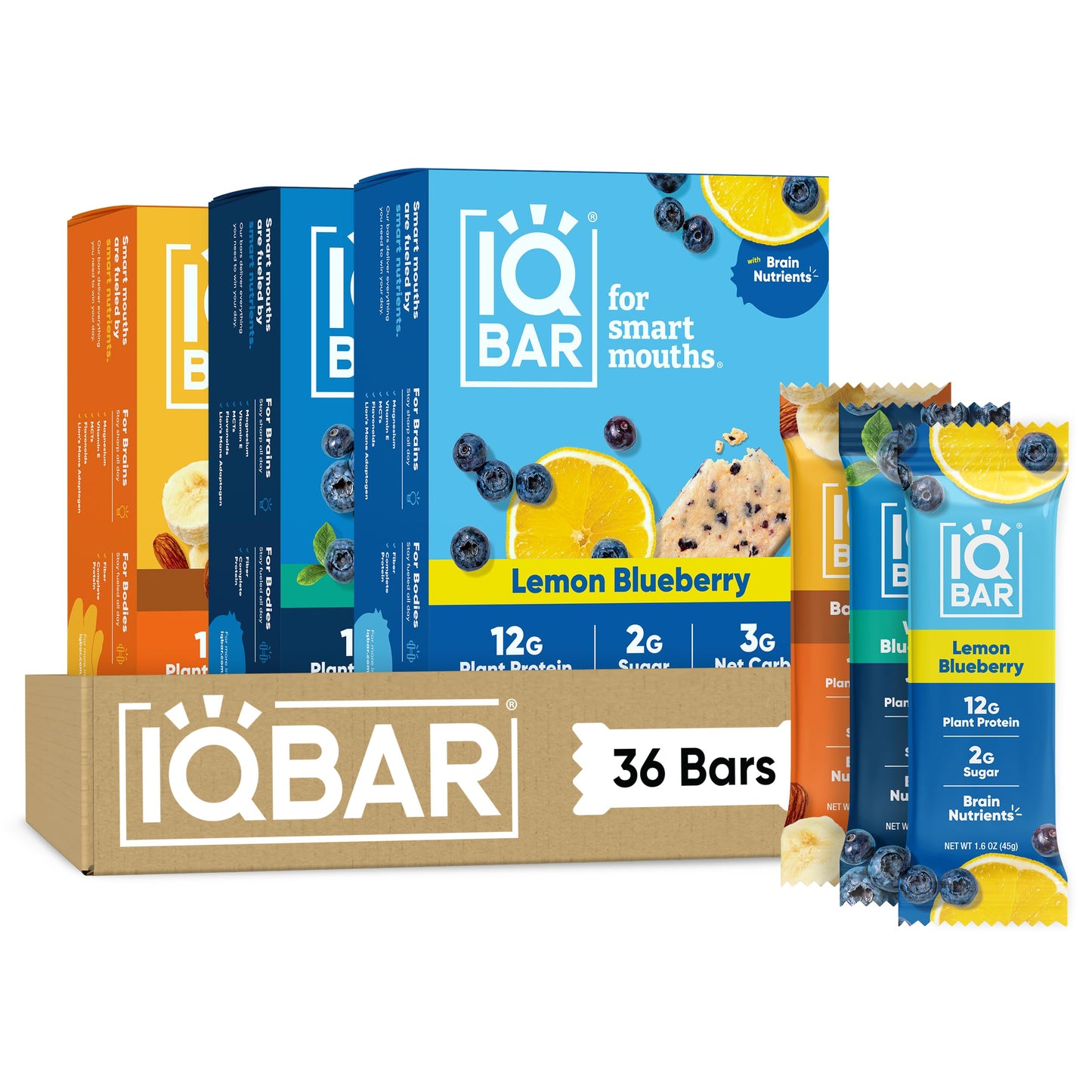 IQBAR Clean Protein Bars, Low Sugar Keto, Chocolate Variety Pack 12-Count
