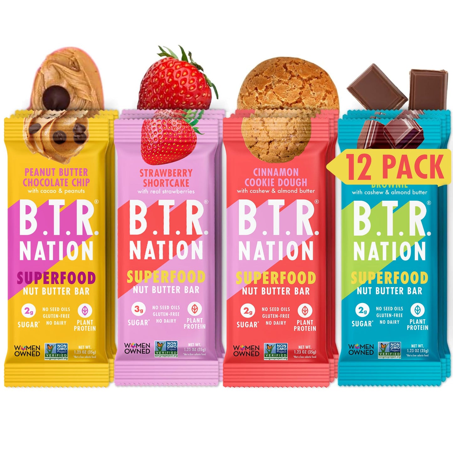B.T.R Nation - Superfood Protein Bar Dark Chocolate - Vegan - 12 Bars