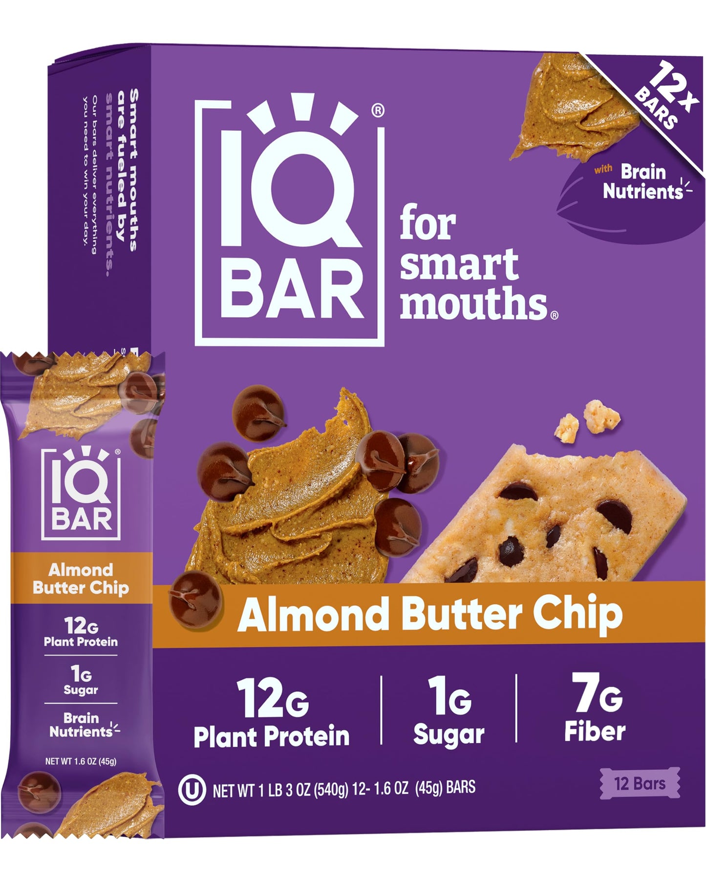 IQBAR Clean Protein Bars, Low Sugar Keto, Chocolate Variety Pack 12-Count