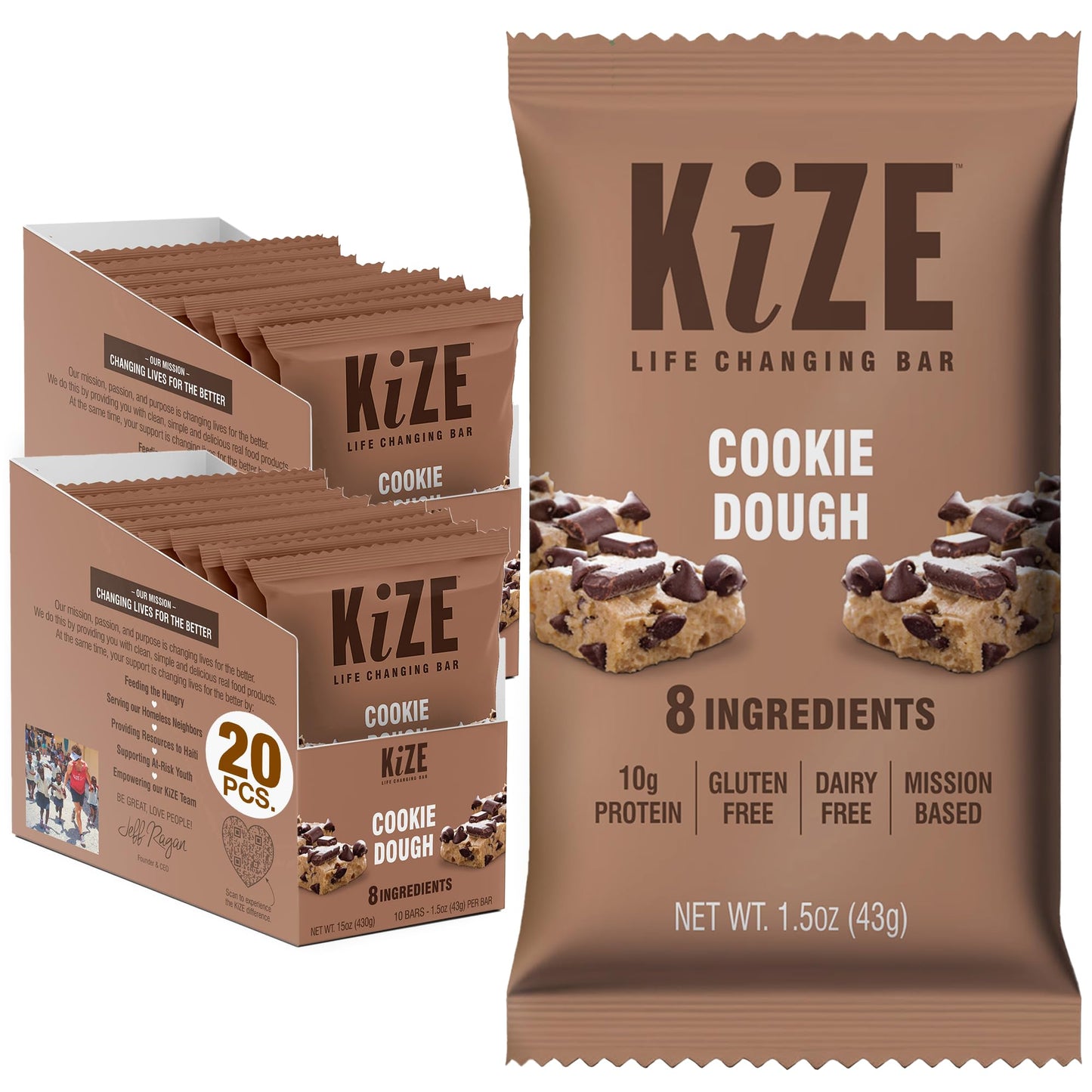 KiZE Energy Bars - Best Sellers Variety Pack - 30-Count -Gluten Free, Dairy Free Options, Non-GMO, and High Protein Meal Replacement Energy Bars, Clean and Simple Food Ingredients - 7-10g High Protein Snacks (30 Count)