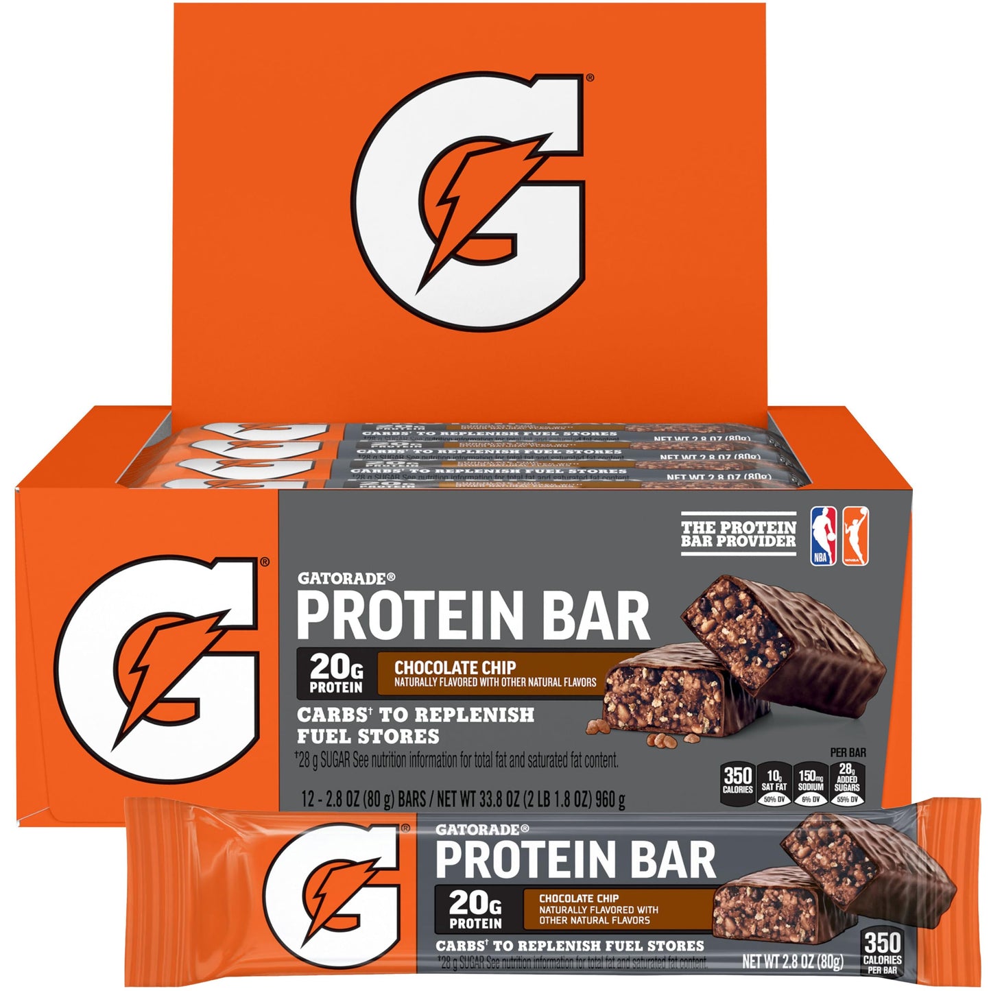 Gatorade Whey Protein Bars, Cookies & Crème, 2.8 oz bars (Pack of 12, 20g of protein per bar)