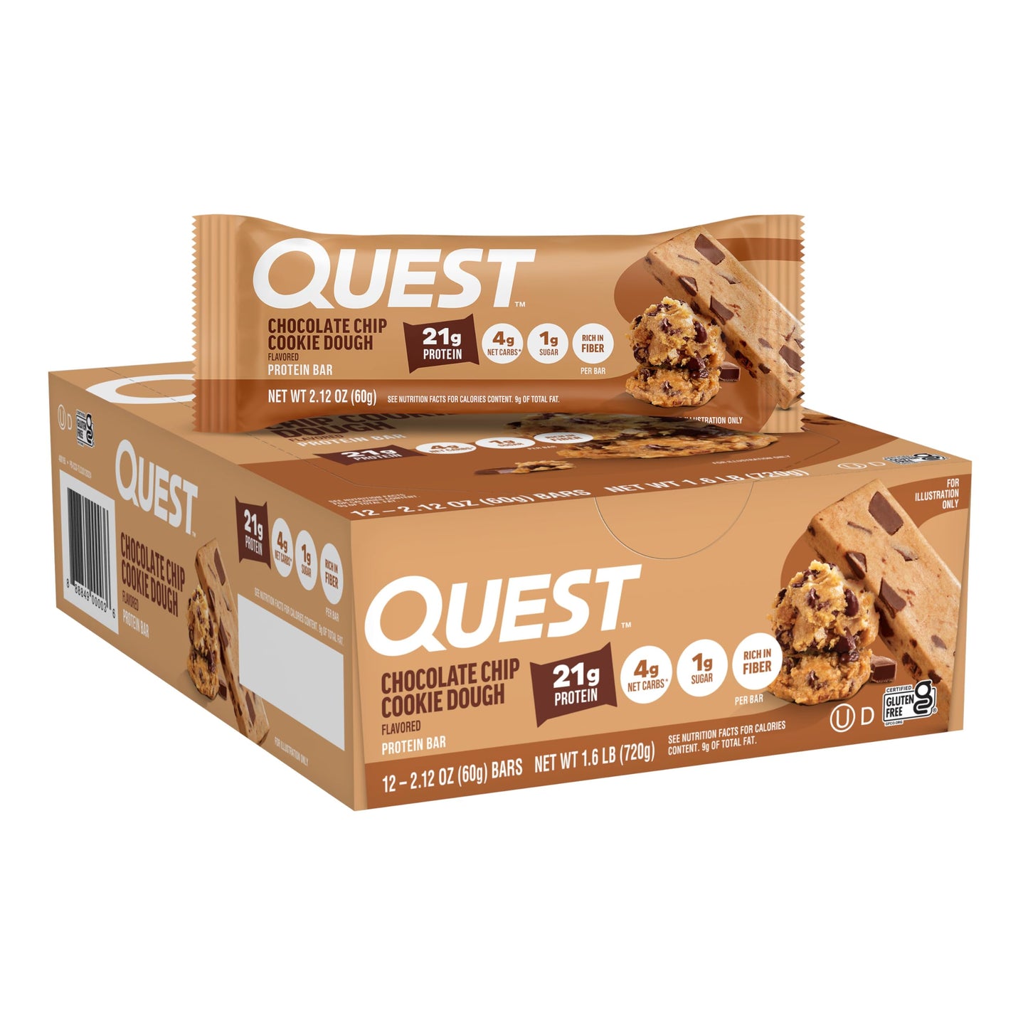 Quest Nutrition Apple Pie Protein Bar, 20g Protein, 13g Fiber, 12 Count