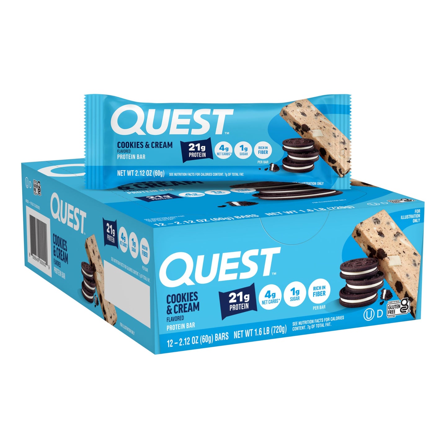 Quest Nutrition Apple Pie Protein Bar, 20g Protein, 13g Fiber, 12 Count