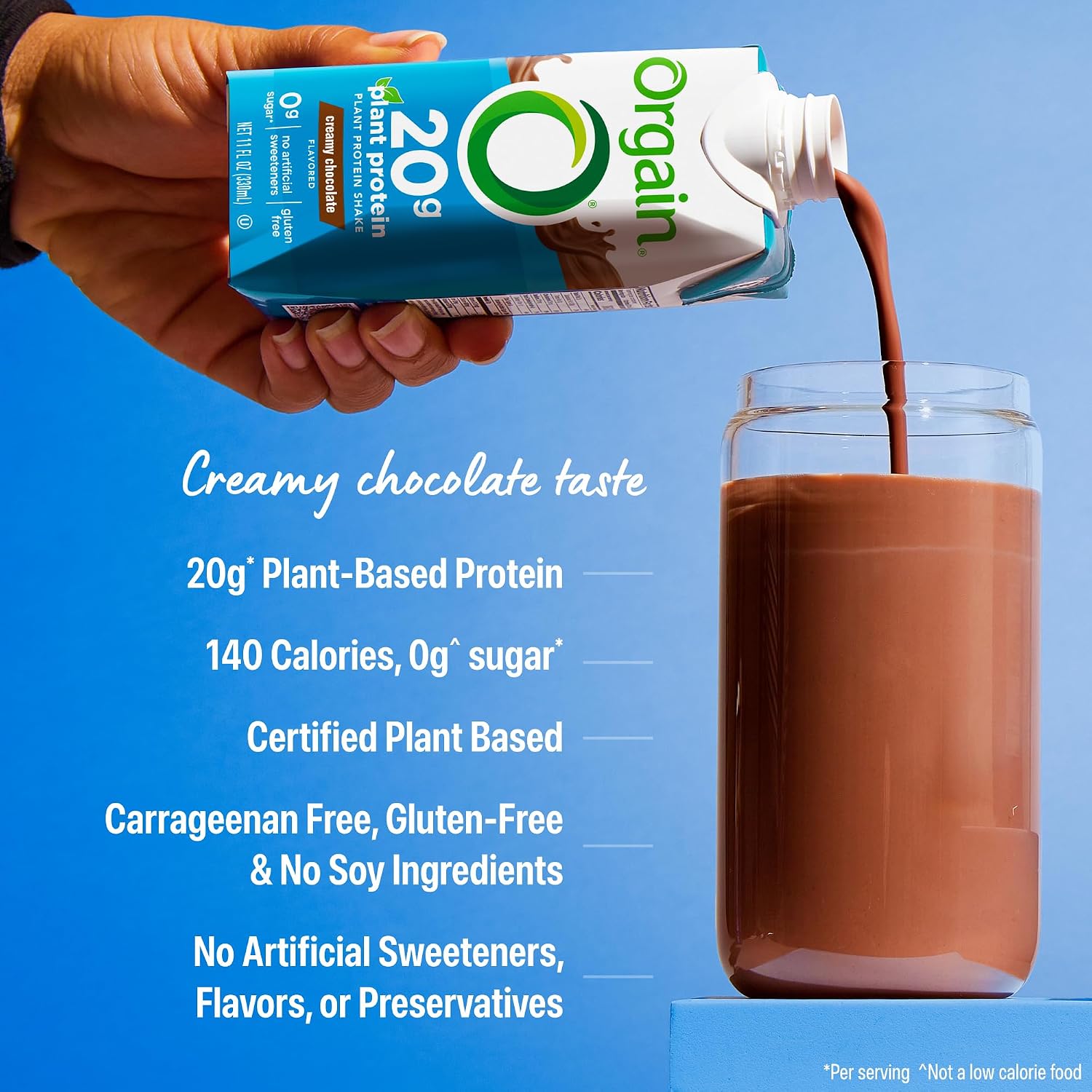Orgain Organic 20g Vegan High Protein Shake, Chocolate, 11 oz, 12pk