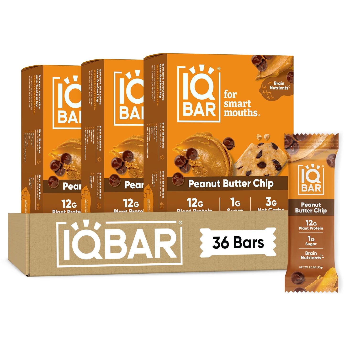 IQBAR Clean Protein Bars, Low Sugar Keto, Chocolate Variety Pack 12-Count