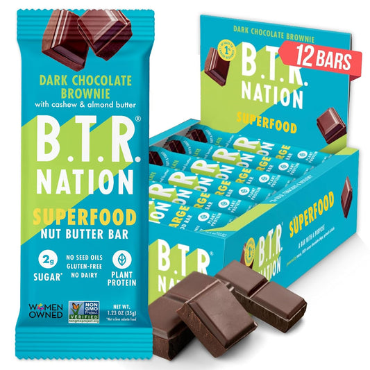 B.T.R Nation - Superfood Protein Bar Dark Chocolate - Vegan - 12 Bars