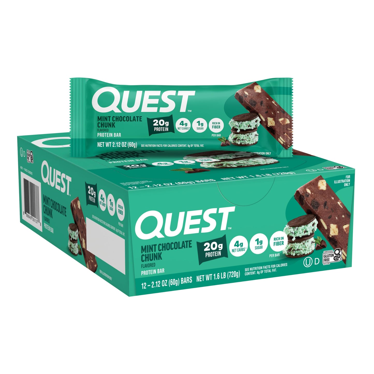 Quest Nutrition Apple Pie Protein Bar, 20g Protein, 13g Fiber, 12 Count
