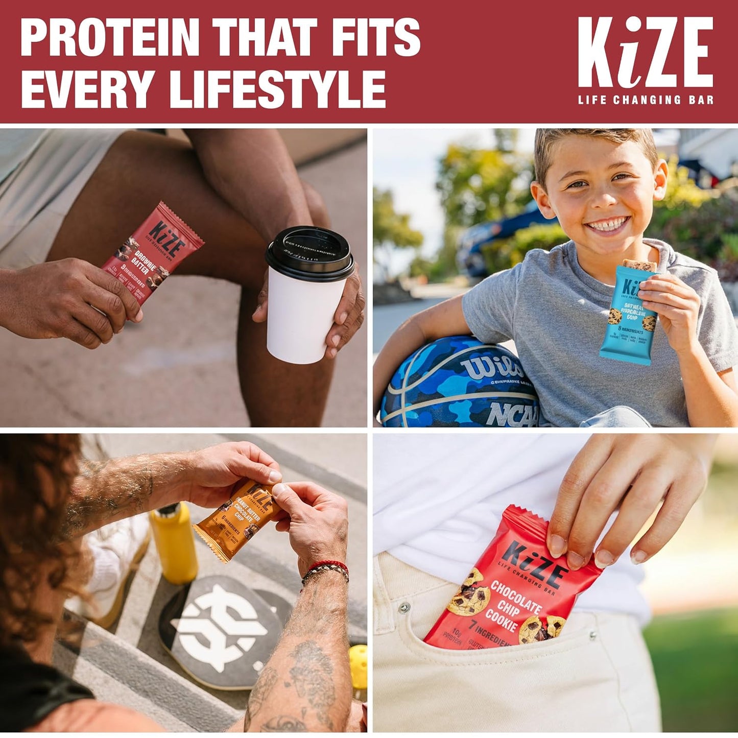 KiZE Energy Bars - Best Sellers Variety Pack - 30-Count -Gluten Free, Dairy Free Options, Non-GMO, and High Protein Meal Replacement Energy Bars, Clean and Simple Food Ingredients - 7-10g High Protein Snacks (30 Count)