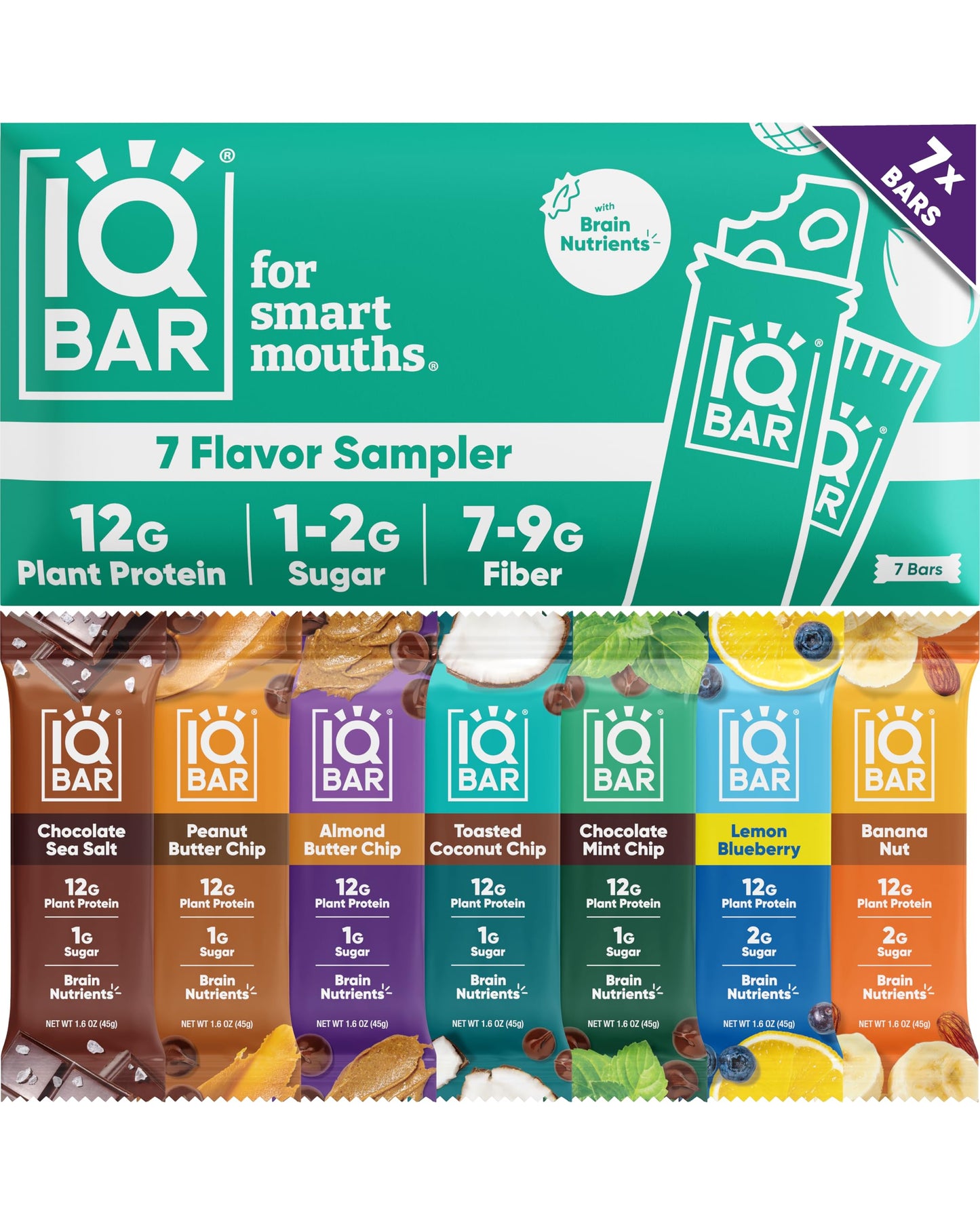 IQBAR Clean Protein Bars, Low Sugar Keto, Chocolate Variety Pack 12-Count