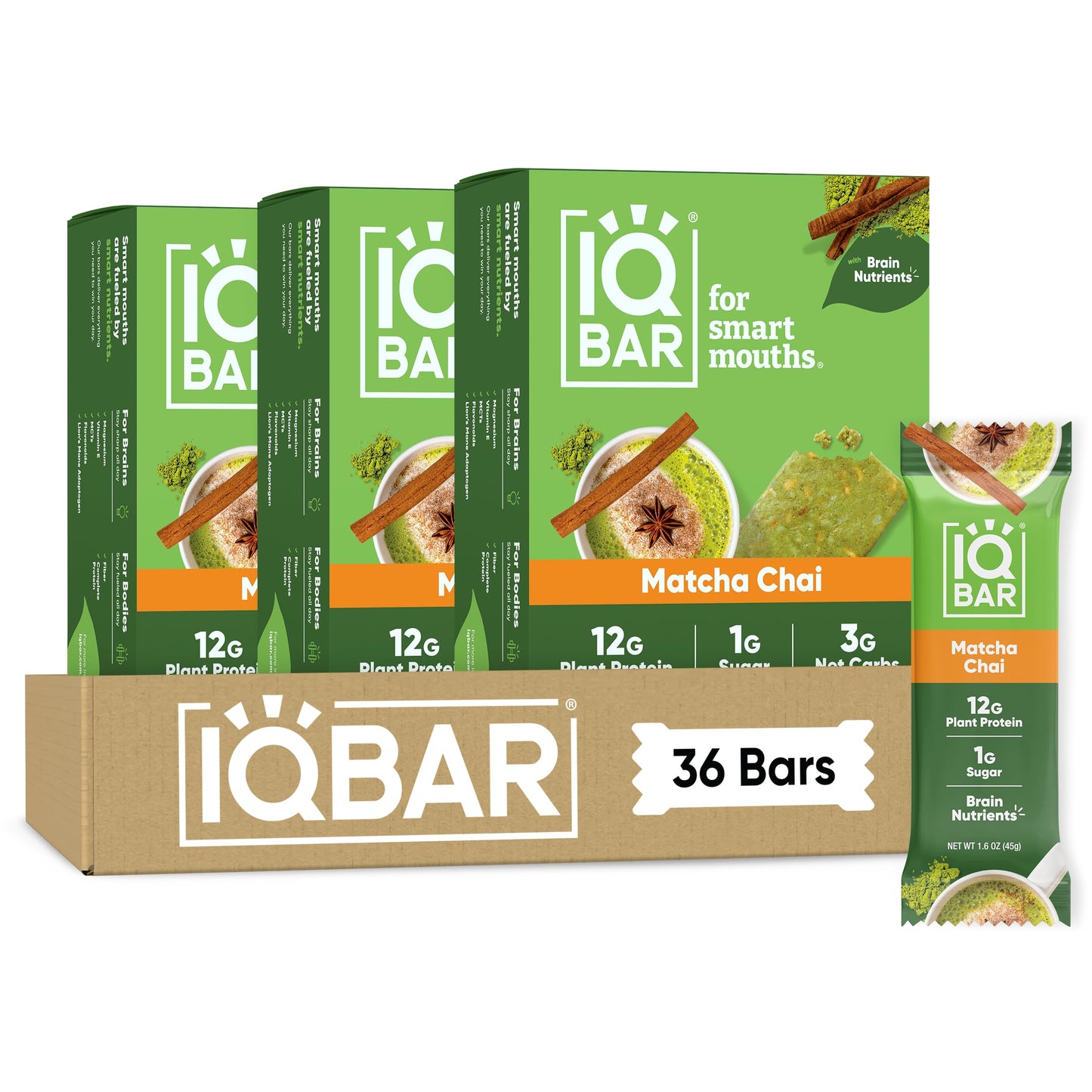 IQBAR Clean Protein Bars, Low Sugar Keto, Chocolate Variety Pack 12-Count