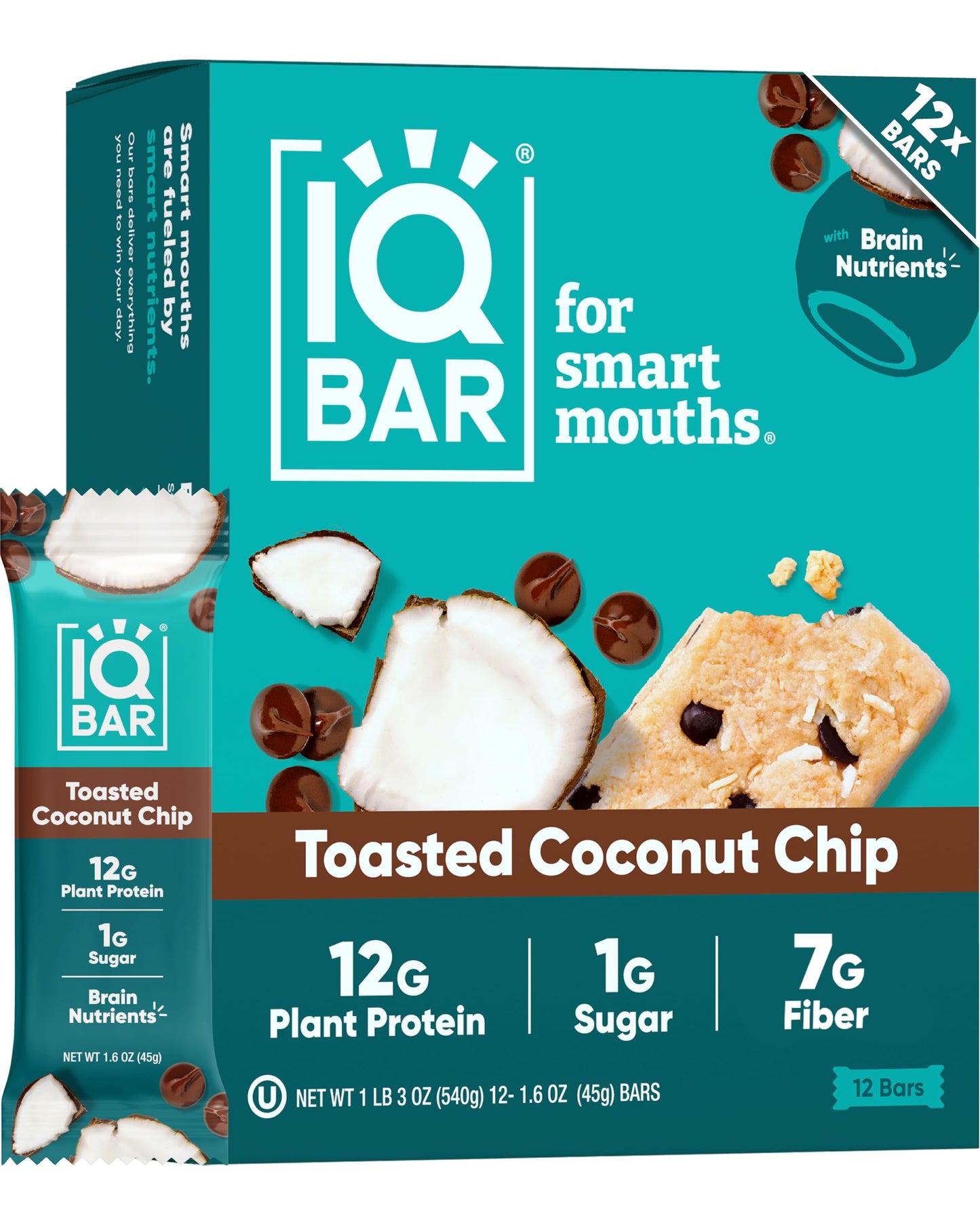 IQBAR Clean Protein Bars, Low Sugar Keto, Chocolate Variety Pack 12-Count
