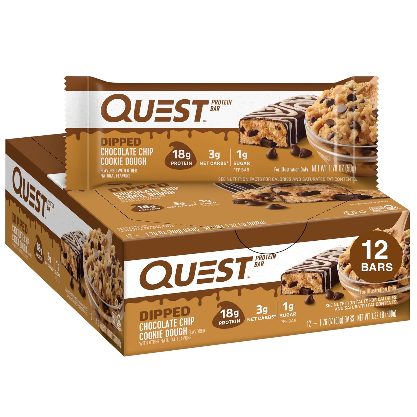 Quest Nutrition Apple Pie Protein Bar, 20g Protein, 13g Fiber, 12 Count