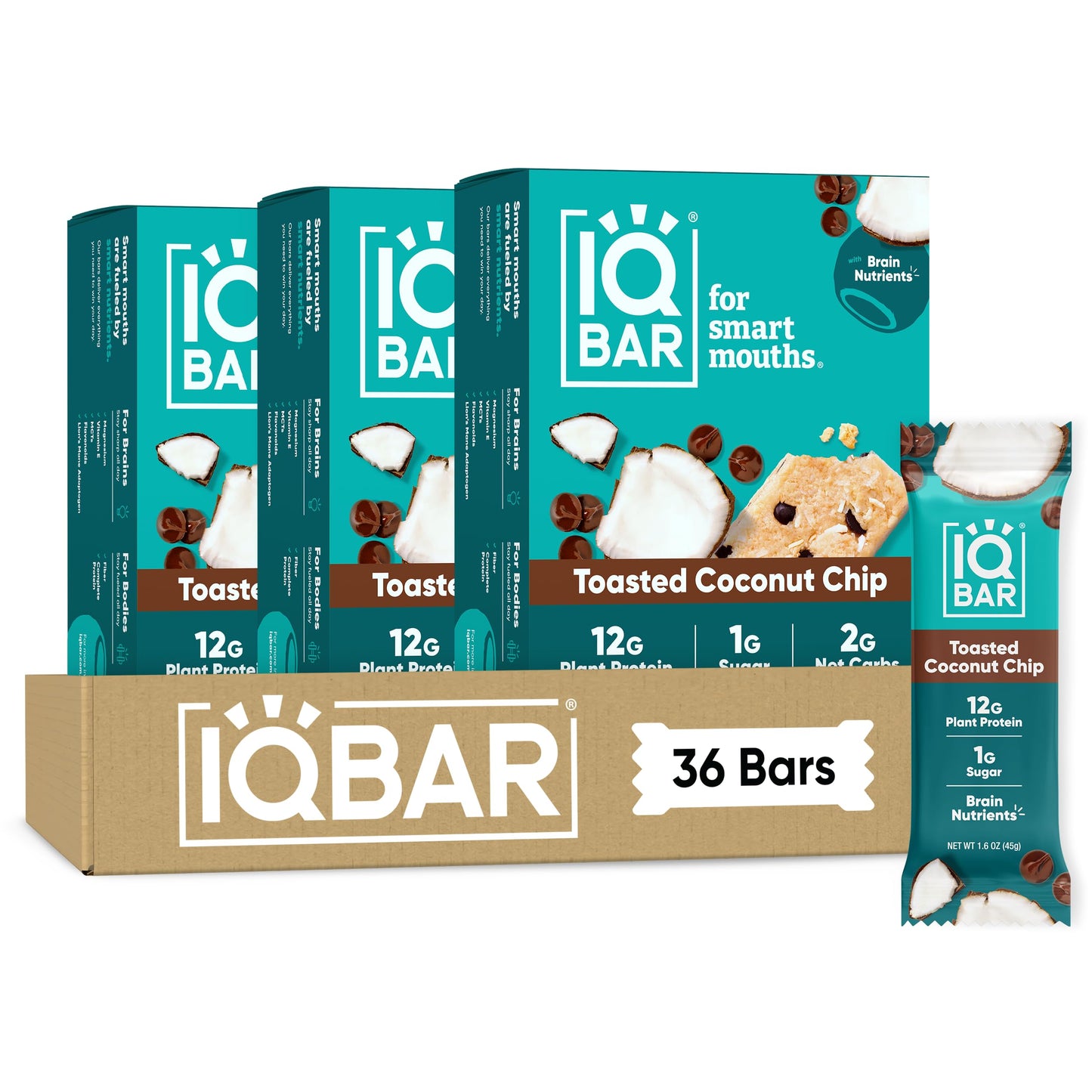 IQBAR Clean Protein Bars, Low Sugar Keto, Chocolate Variety Pack 12-Count