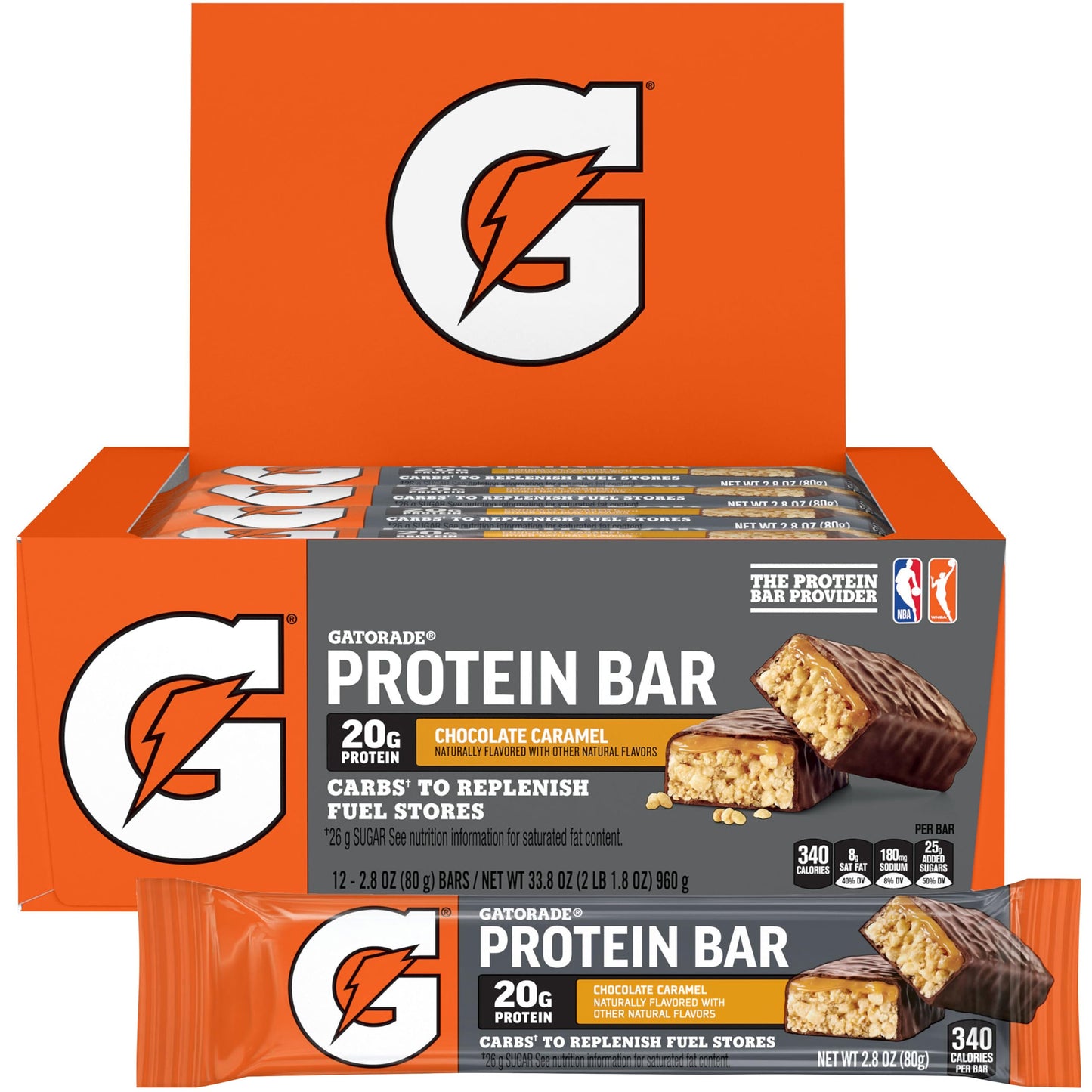 Gatorade Whey Protein Bars, Cookies & Crème, 2.8 oz bars (Pack of 12, 20g of protein per bar)