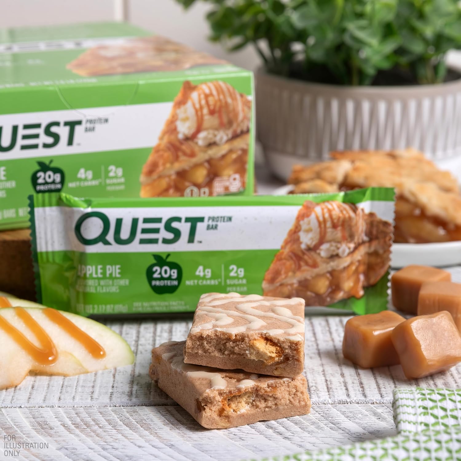 Quest Nutrition Apple Pie Protein Bar, 20g Protein, 13g Fiber, 12 Count