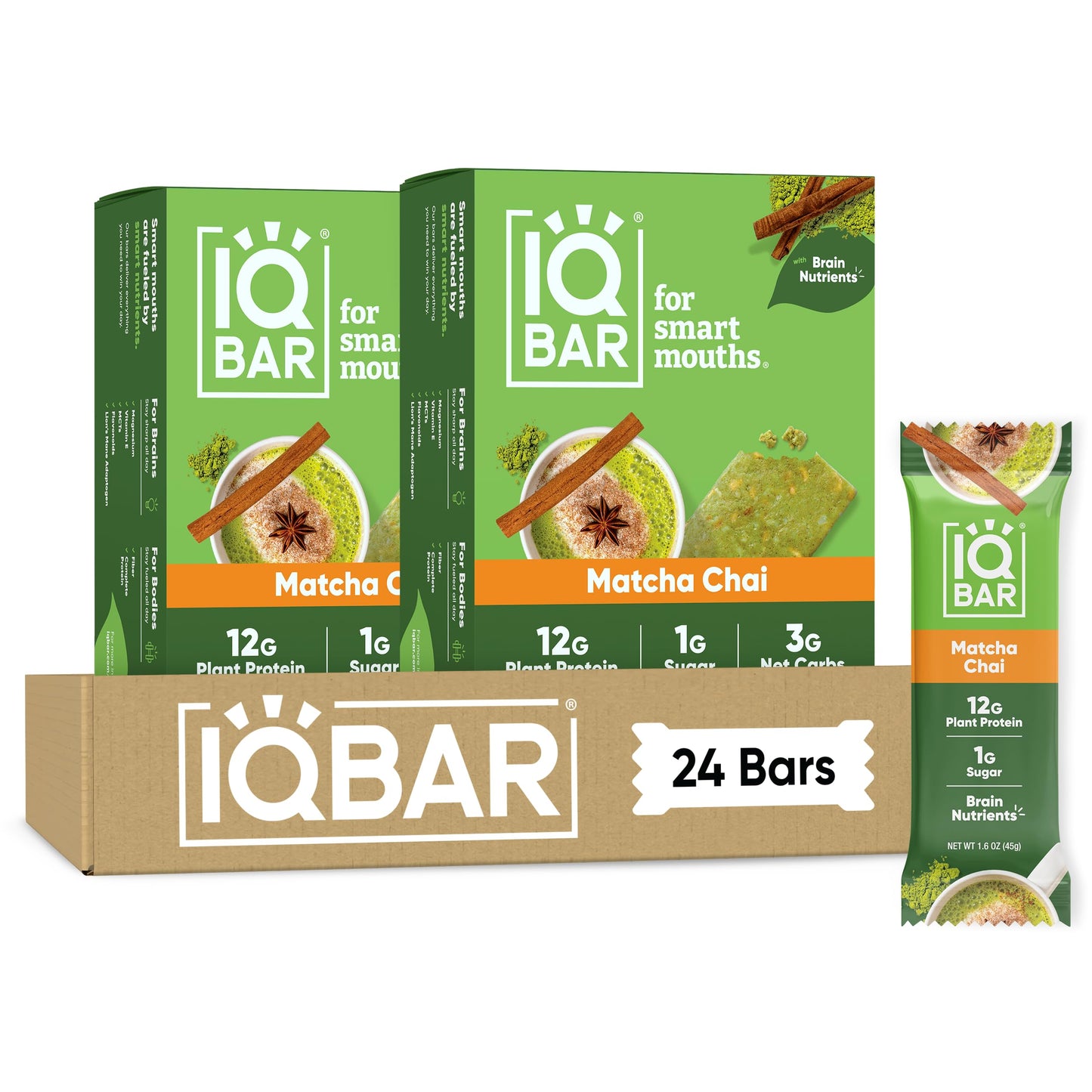 IQBAR Clean Protein Bars, Low Sugar Keto, Chocolate Variety Pack 12-Count