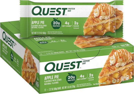 Quest Nutrition Apple Pie Protein Bar, 20g Protein, 13g Fiber, 12 Count