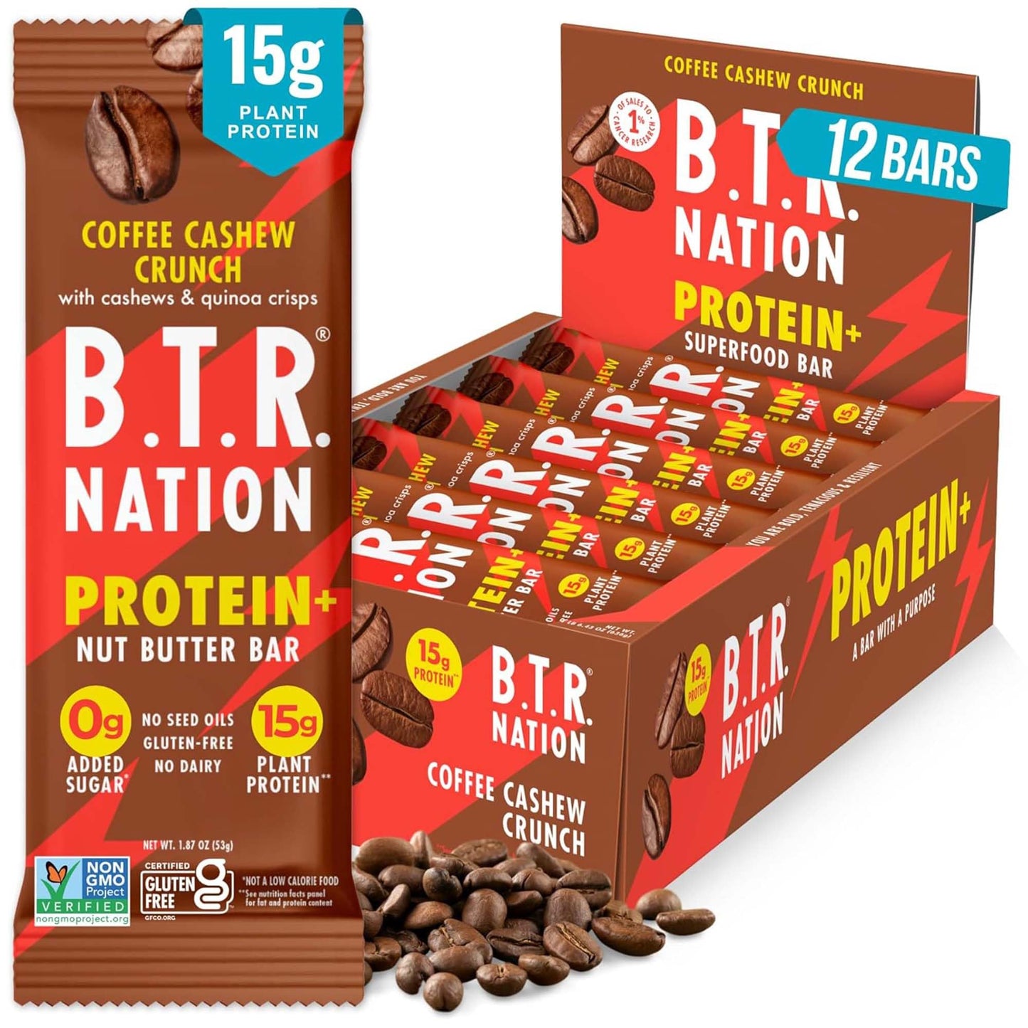 B.T.R Nation - Superfood Protein Bar Dark Chocolate - Vegan - 12 Bars