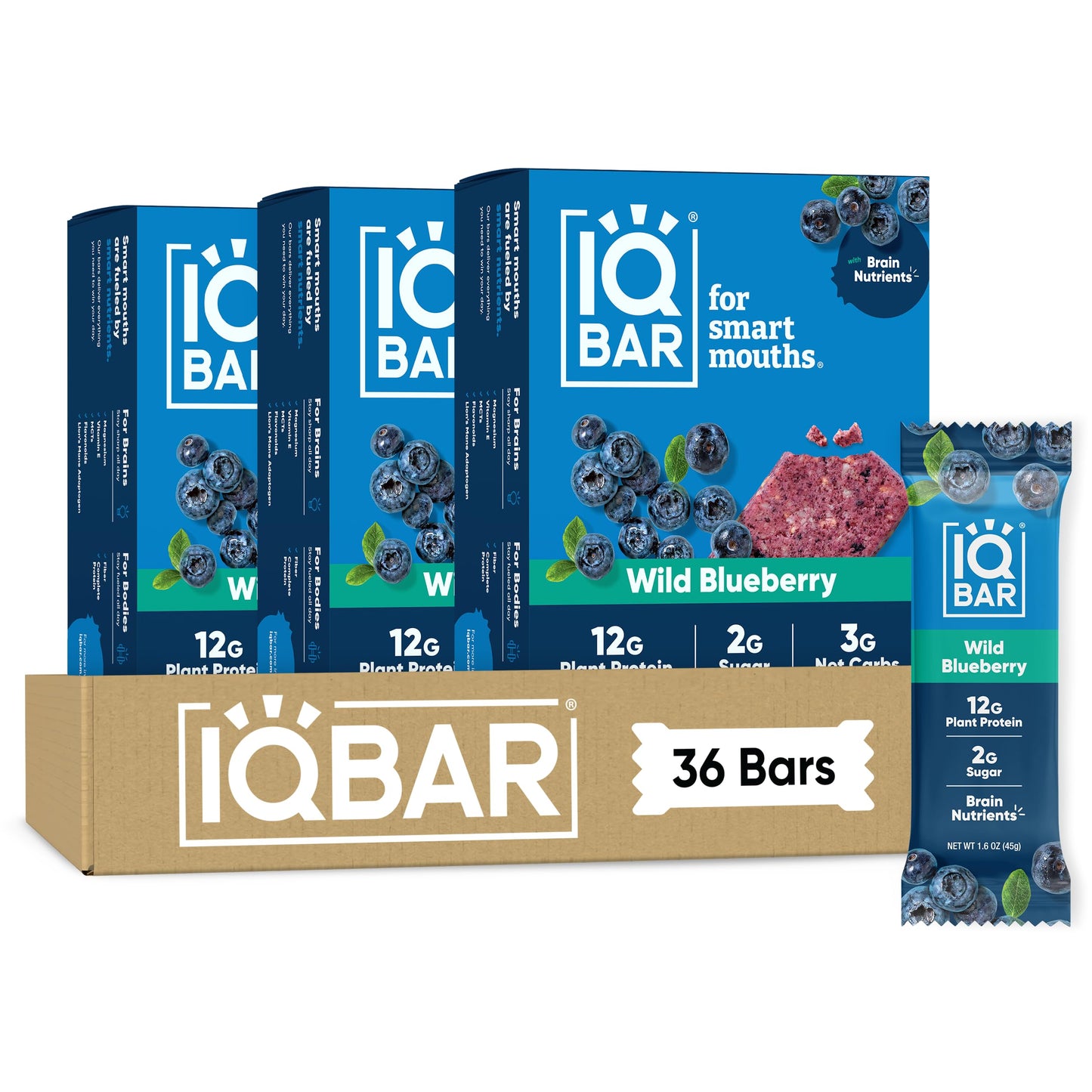IQBAR Clean Protein Bars, Low Sugar Keto, Chocolate Variety Pack 12-Count