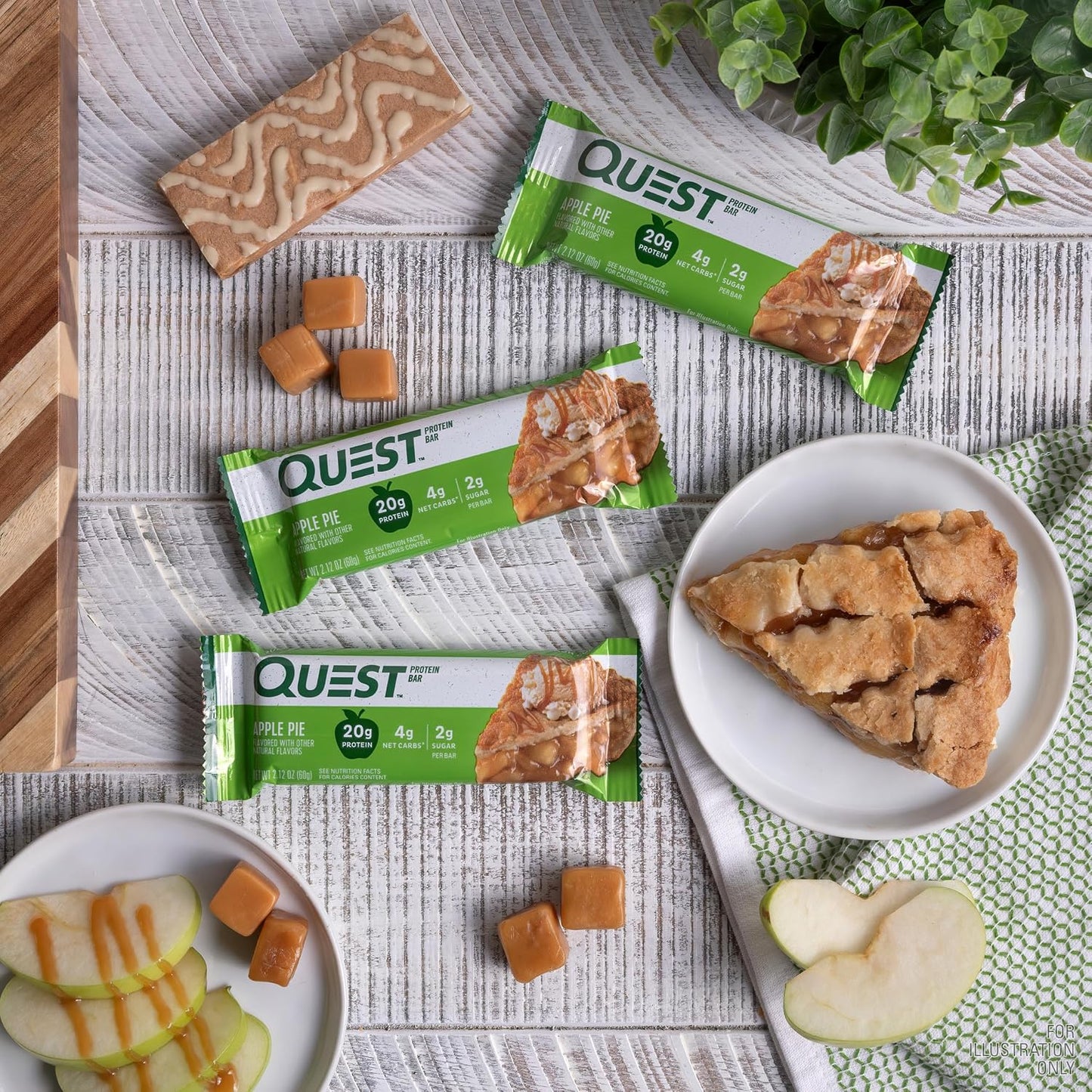 Quest Nutrition Apple Pie Protein Bar, 20g Protein, 13g Fiber, 12 Count